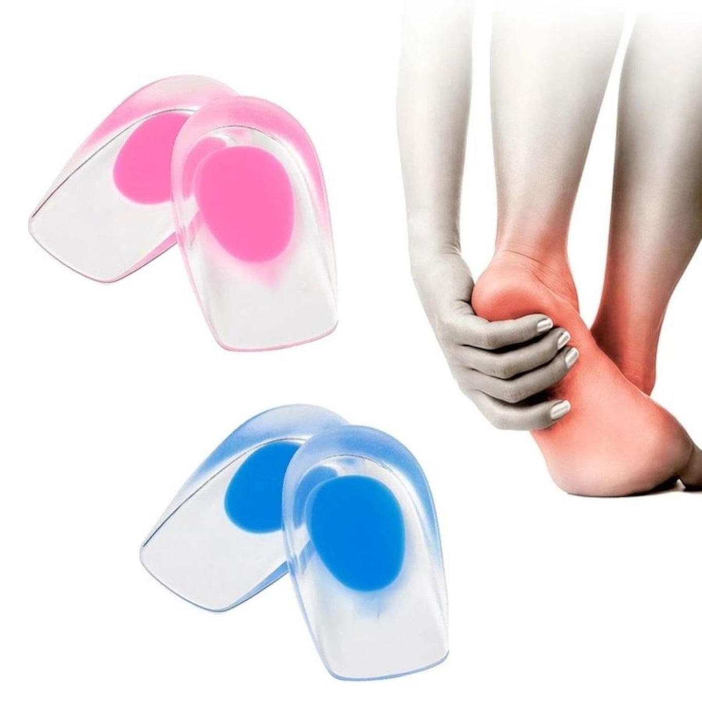 Calcanheira Meia Palmilha Silicone Gel Par Ortopédico Esporão Anti Impacto Red Place - Foto 4