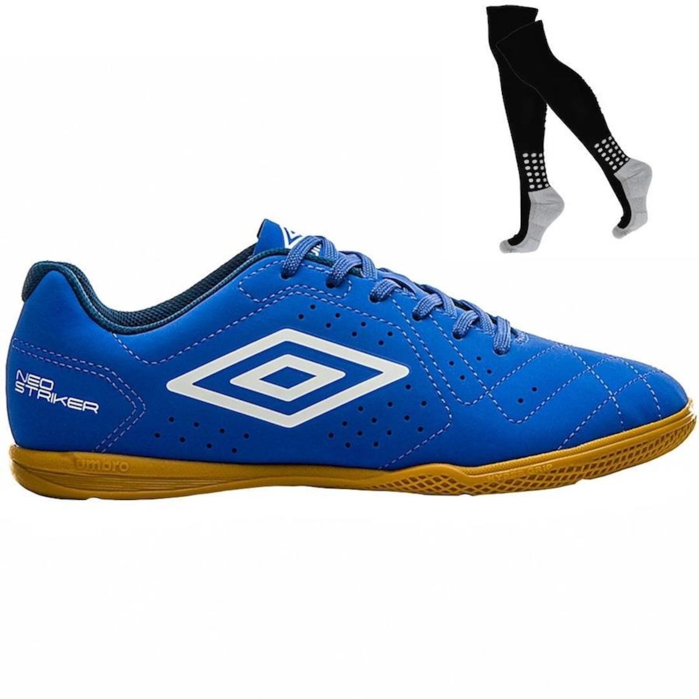 Chuteira Futsal Umbro Neo Striker + Meião - Adulto - Foto 1