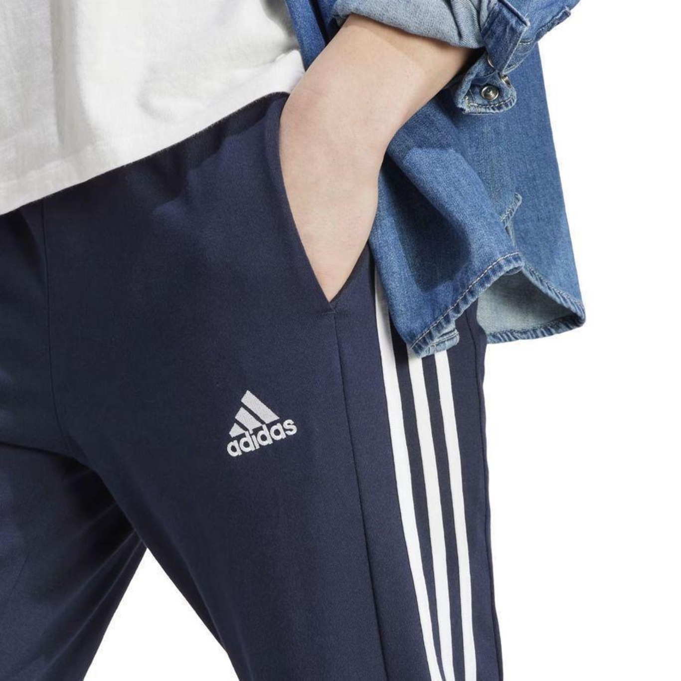 Calça adidas Essentials Tapered Open 3-Stripes - Masculina - Foto 5