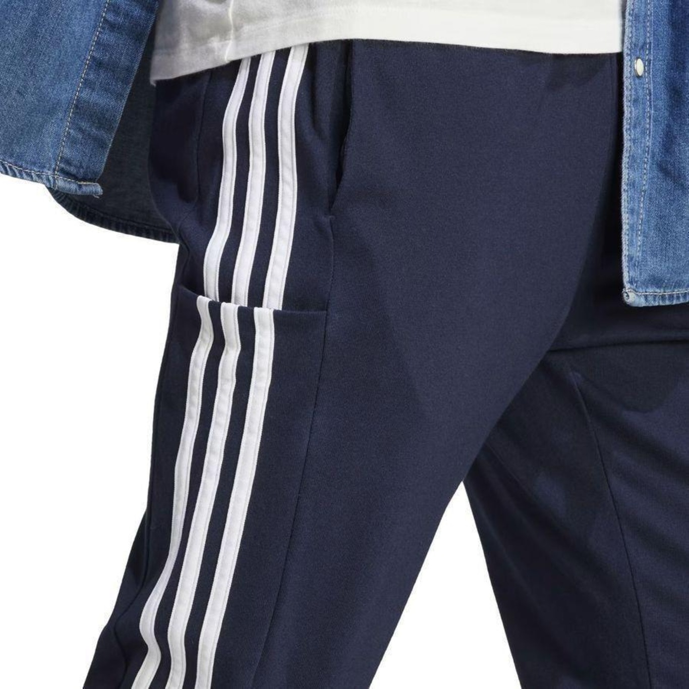 Calça adidas Essentials Tapered Open 3-Stripes - Masculina - Foto 6