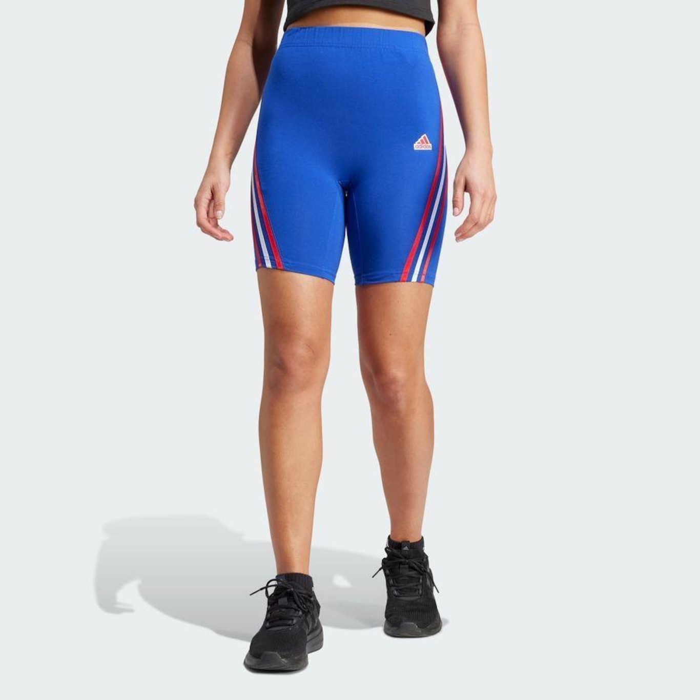 Shorts adidas Biker Future Icons Três Listras - Feminino - Foto 2