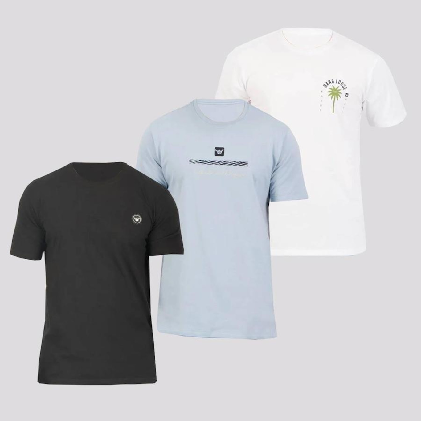 Kit Camisetas Hang Loose II Classic - 3 Unidades - Adulto - Foto 1