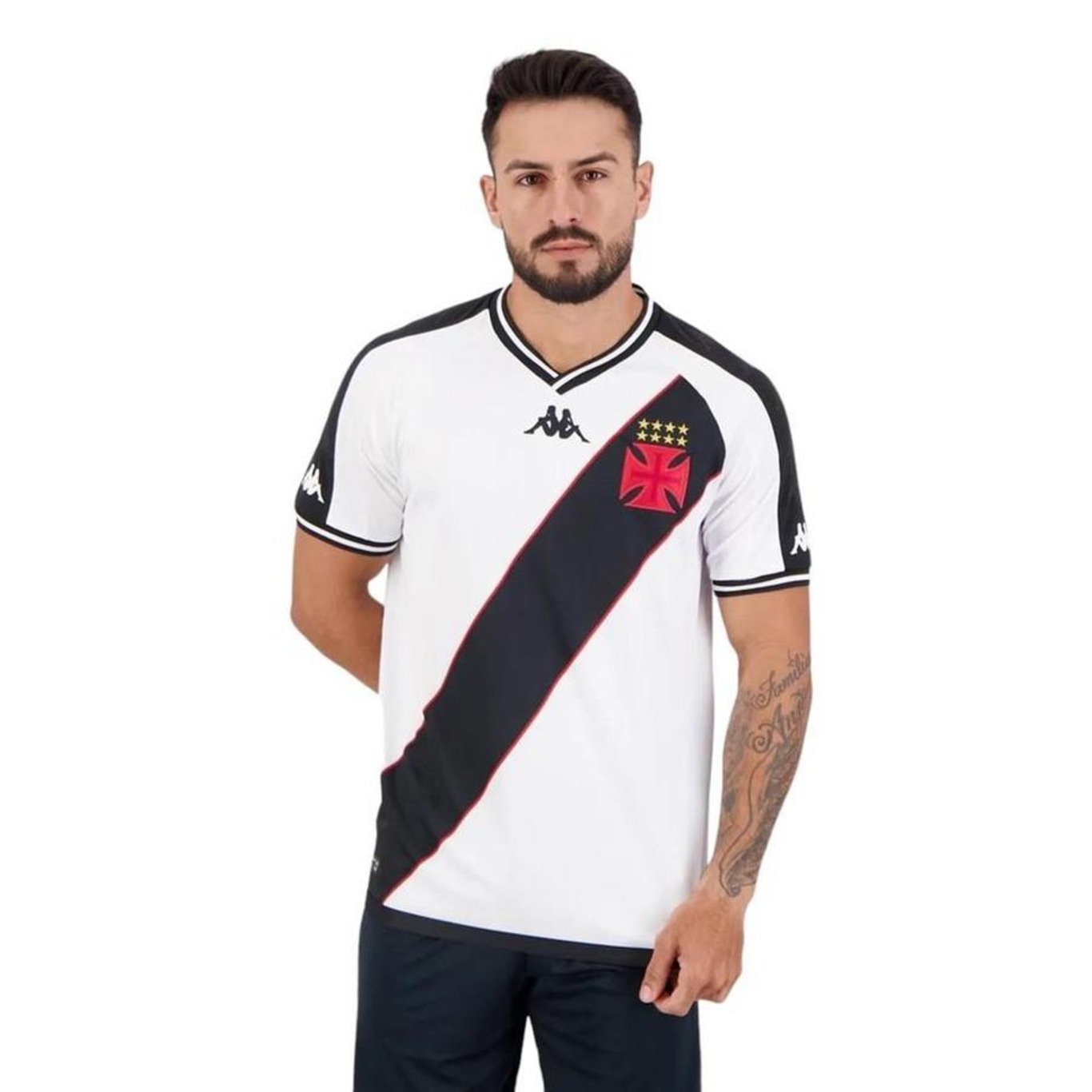 Camisa Kappa Vasco Supporter Banda Preta - Preto