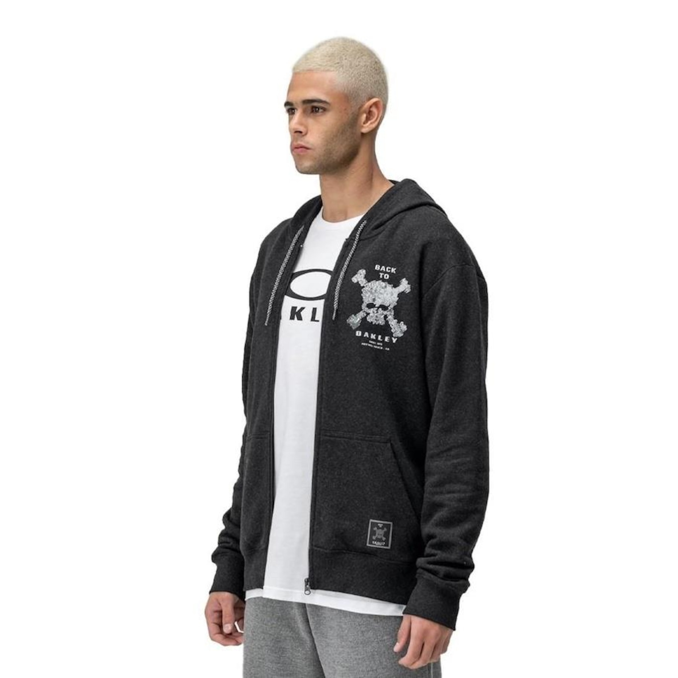 Jaqueta de Moletom com Capuz Oakley Back To Skull Hoodie F/Z - Masculino - Foto 3