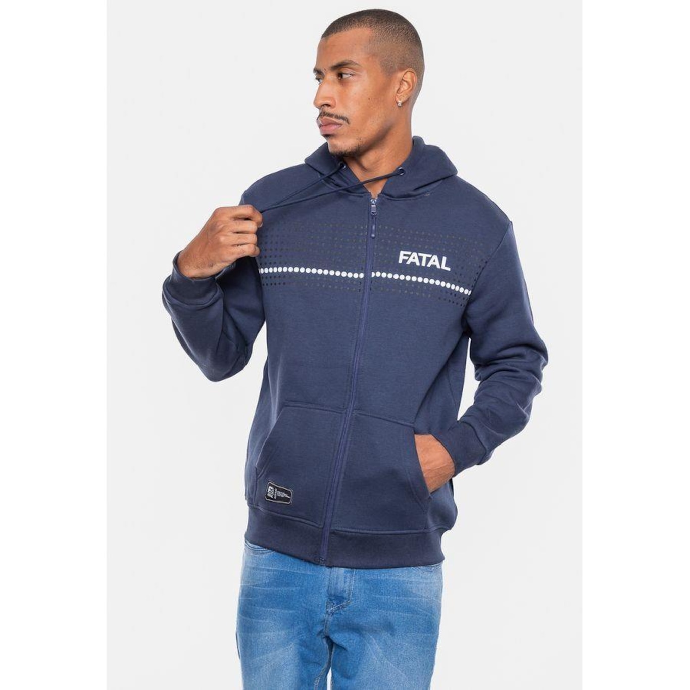 Blusão de Moletom com Capuz Fatal Fashion Basic Aberto - Masculino - Foto 2