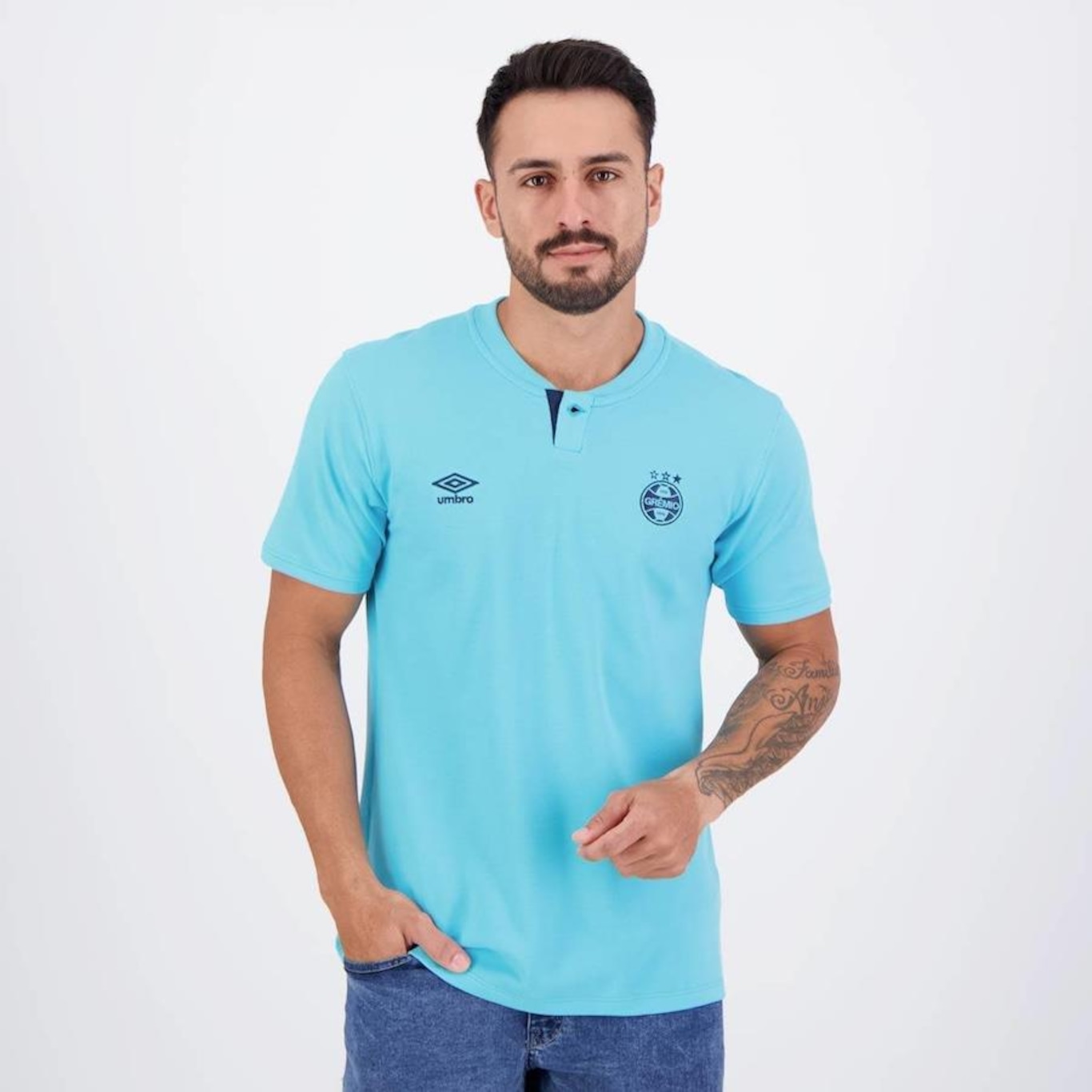 Camisa Polo do Grêmio Viagem 2024 Umbro - Masculina - Foto 1