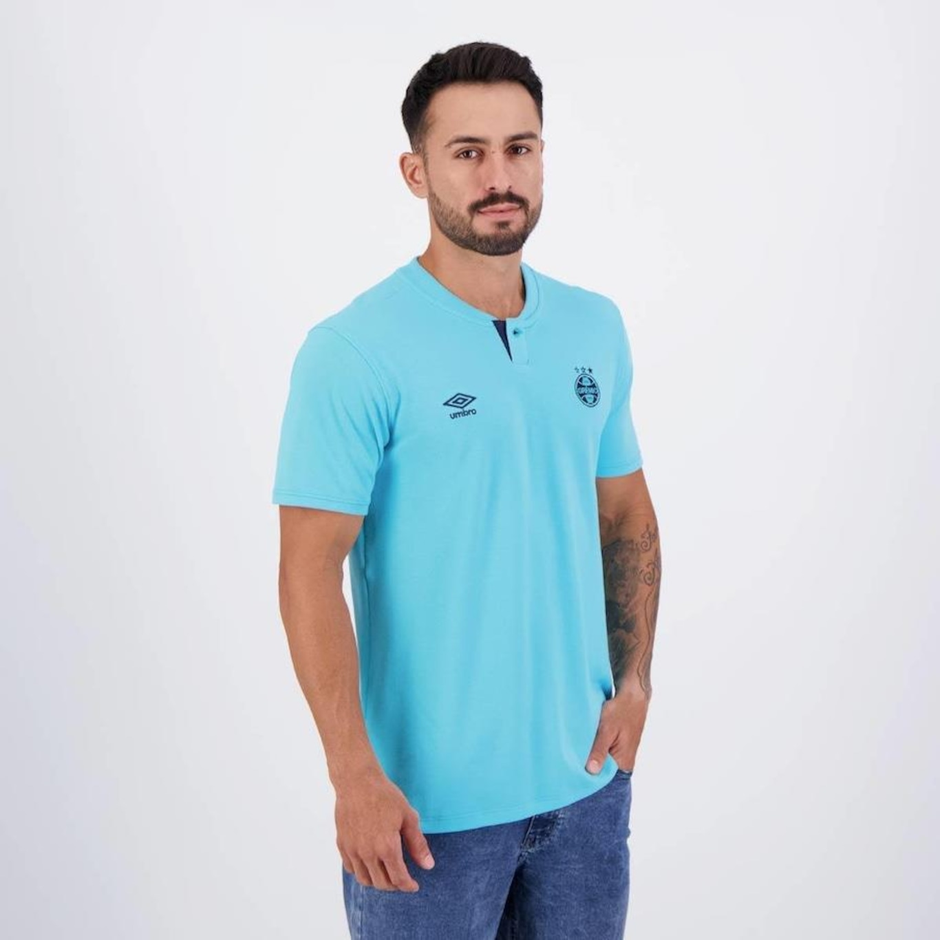 Camisa Polo do Grêmio Viagem 2024 Umbro - Masculina - Foto 2