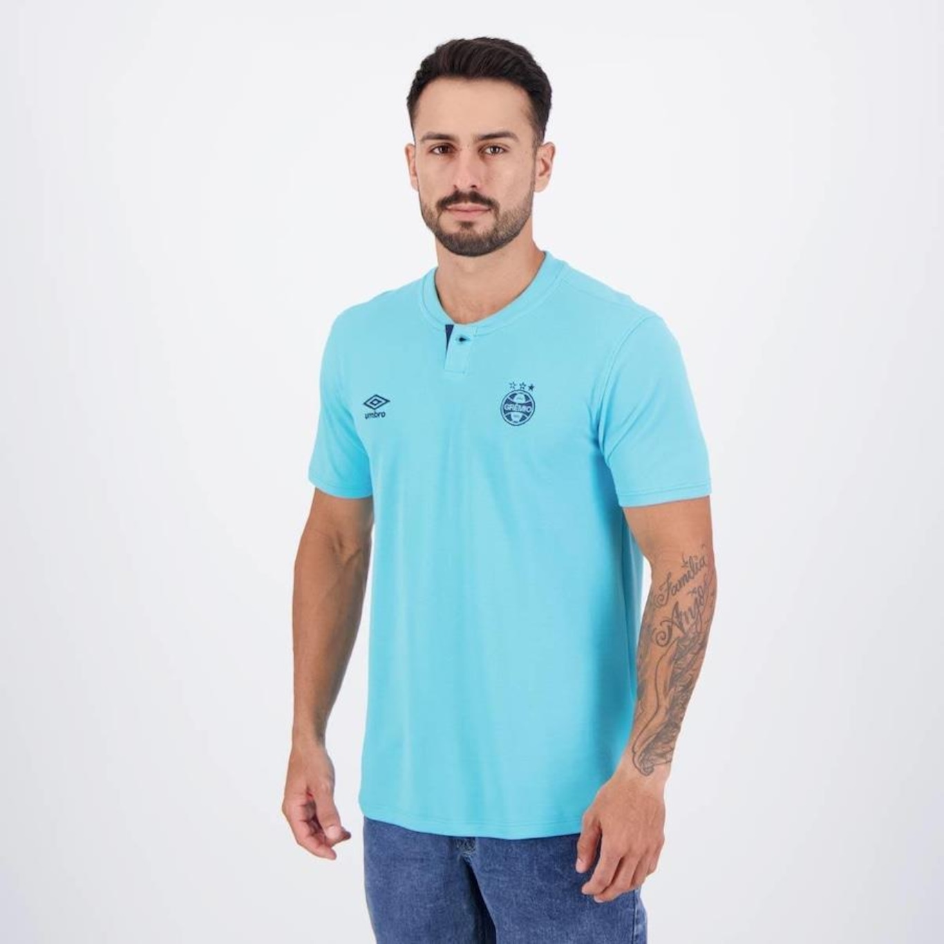 Camisa Polo do Grêmio Viagem 2024 Umbro - Masculina - Foto 3