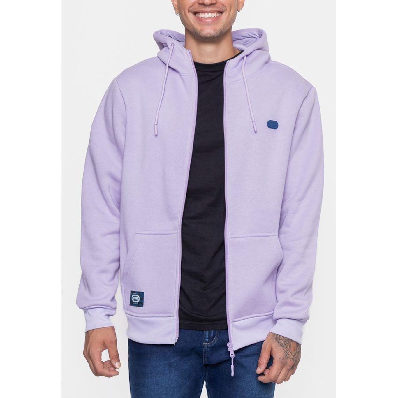 Blusão de Moletom com Capuz Ecko Fashion Basic Aberto - Masculino - Foto 1