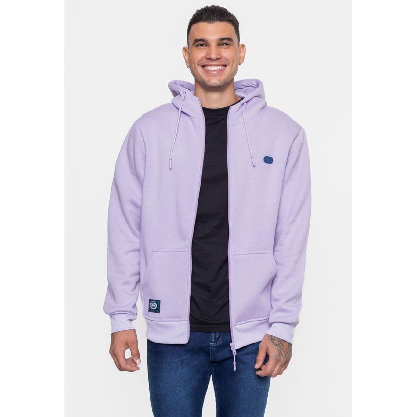 Blusão de Moletom com Capuz Ecko Fashion Basic Aberto - Masculino - Foto 4