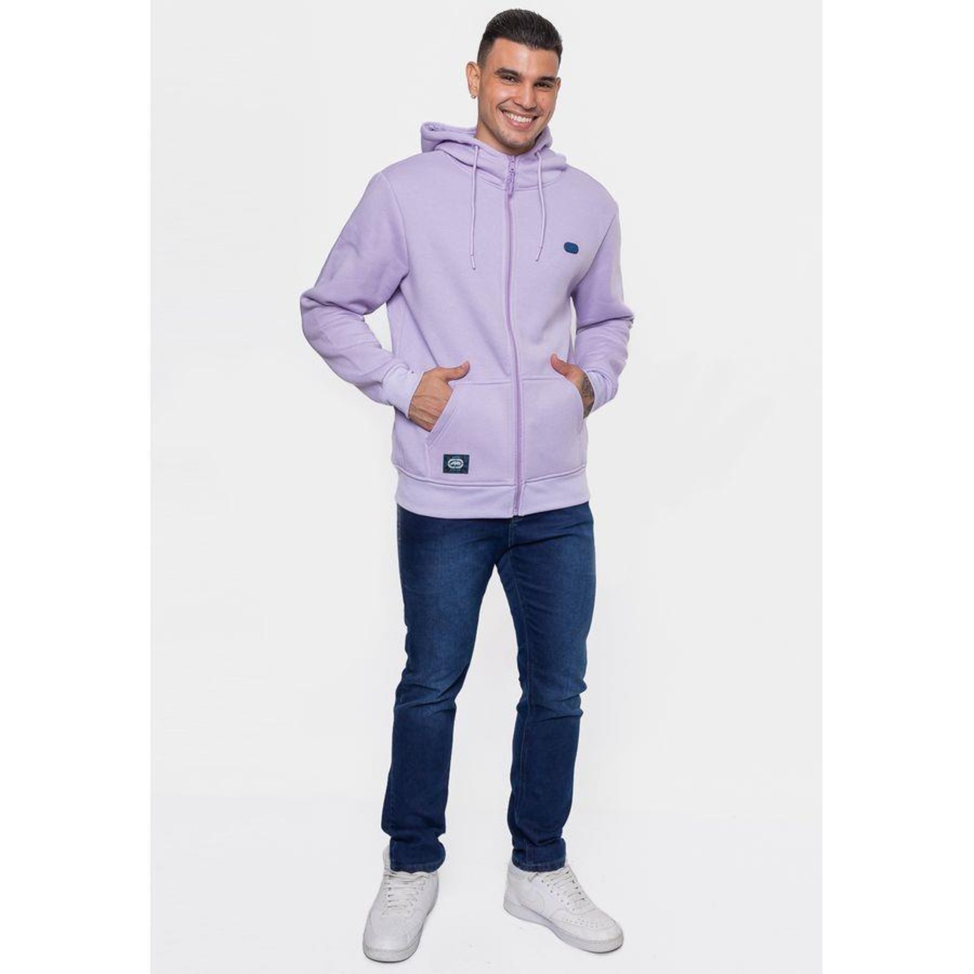 Blusão de Moletom com Capuz Ecko Fashion Basic Aberto - Masculino - Foto 5