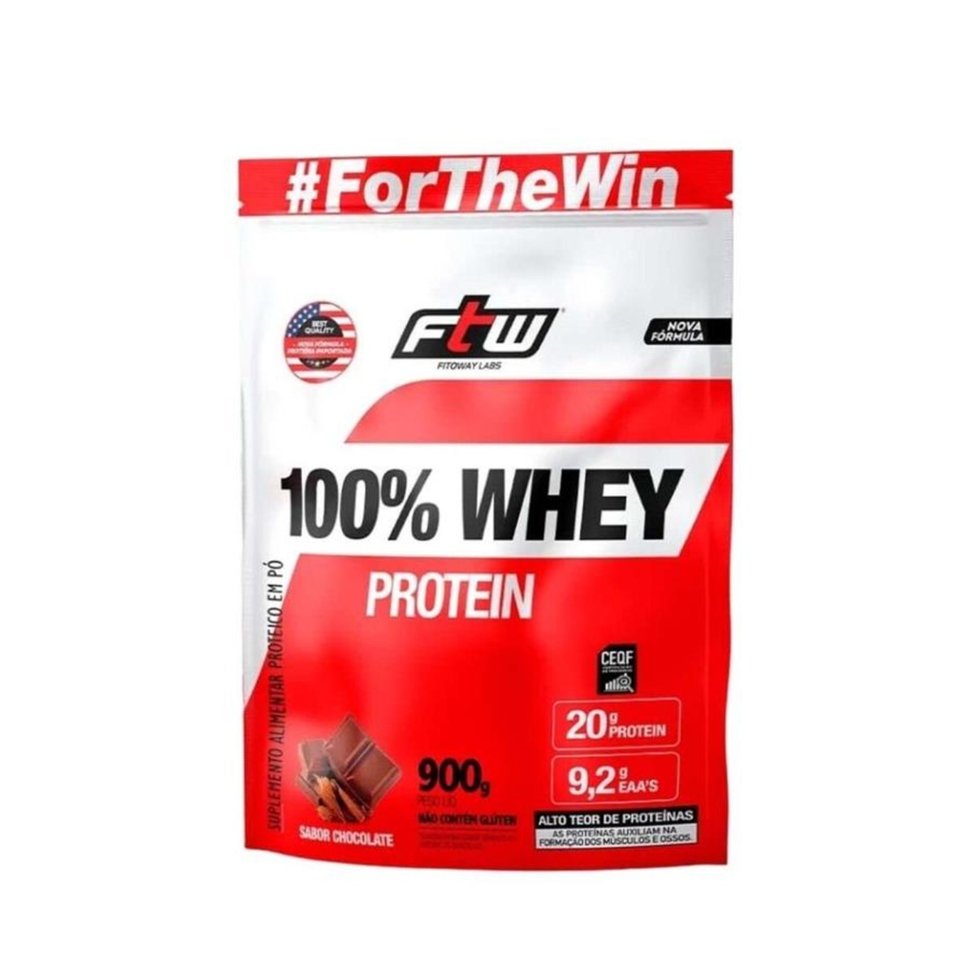 Kit Whey Protein FTW 100% Refil 900g - Chocolate com Coqueteleira + Creatina 300g - Foto 3