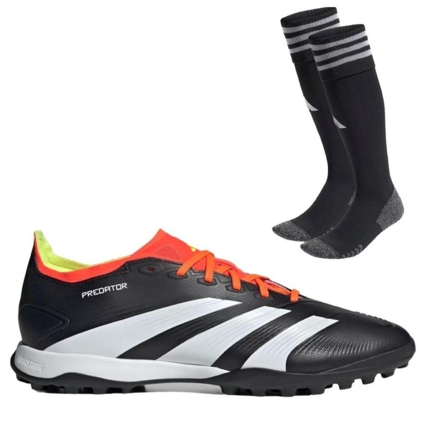 Chuteira Society adidas Predator League 24 Low + Meia Antiderrapante - Adulto - Foto 1