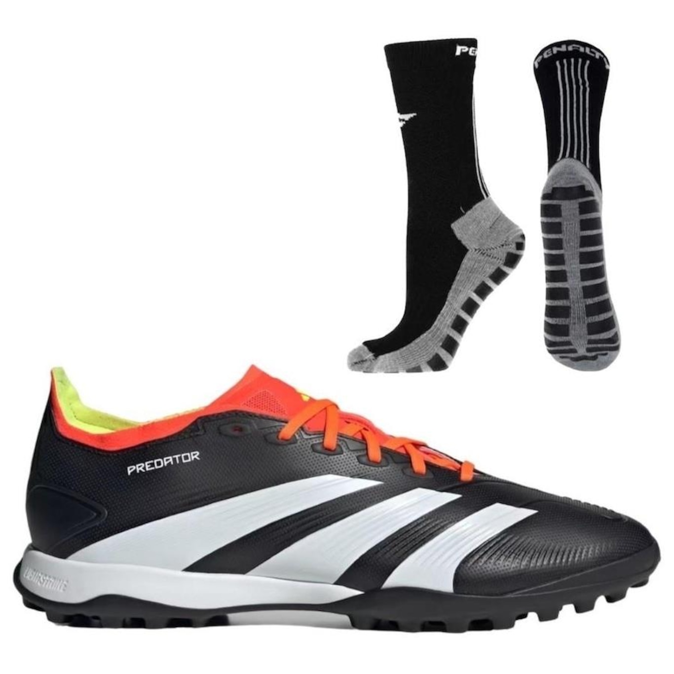 Chuteira Society adidas Predator League 24 Low + Meia Antiderrapante - Adulto - Foto 1