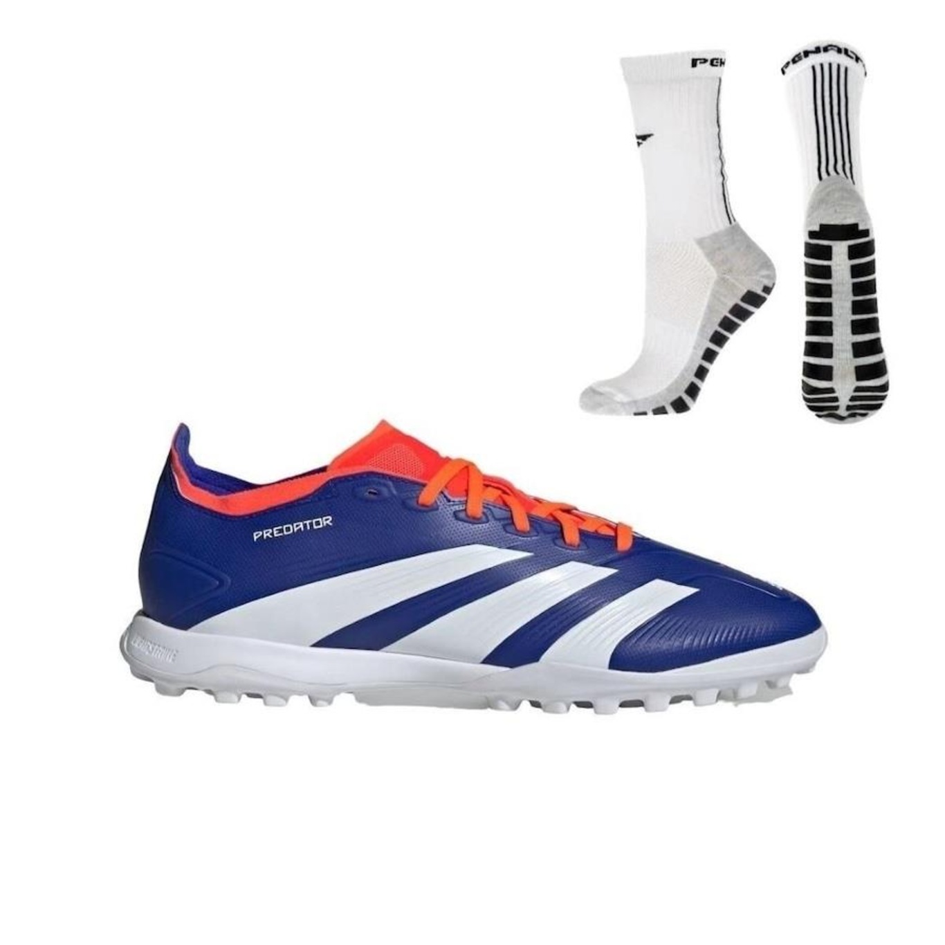 Chuteira Society adidas Predator League 24 Low + Meia Antiderrapante - Adulto - Foto 1