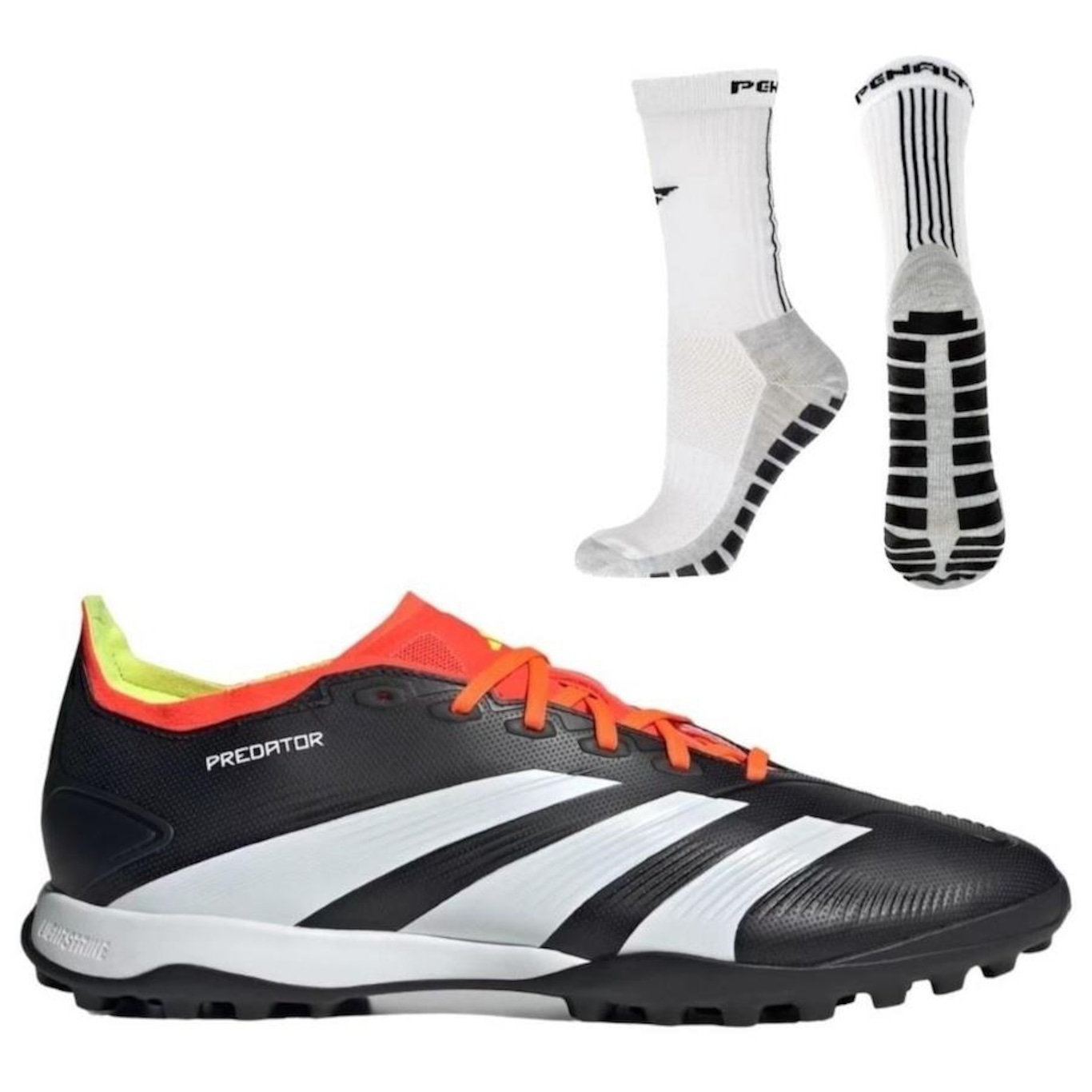 Chuteira Society adidas Predator League 24 Low + Meia Antiderrapante - Adulto - Foto 1