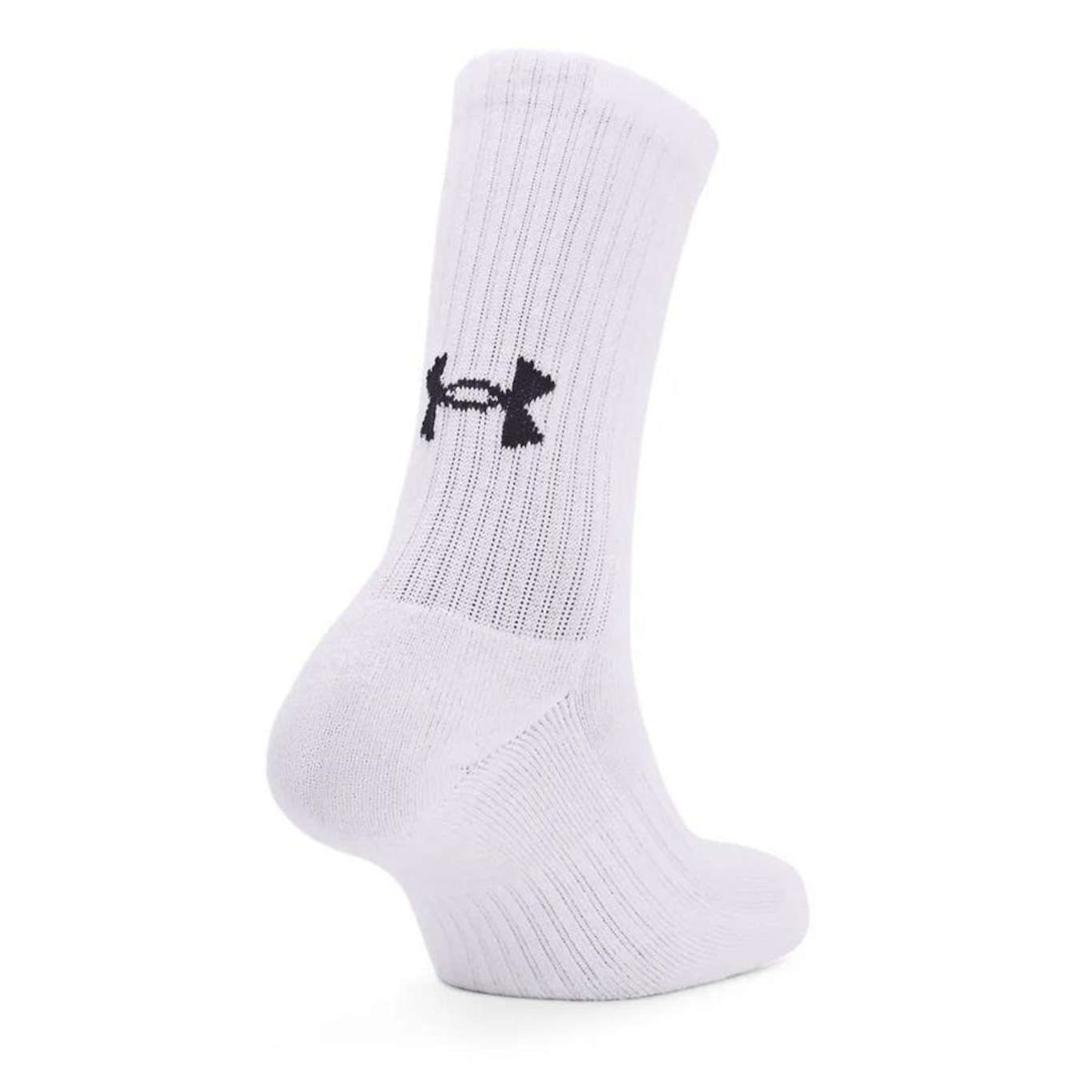 Meia Cano Alto Under Armour Core Cotton Crew - 3 Pares - Unissex - Foto 2