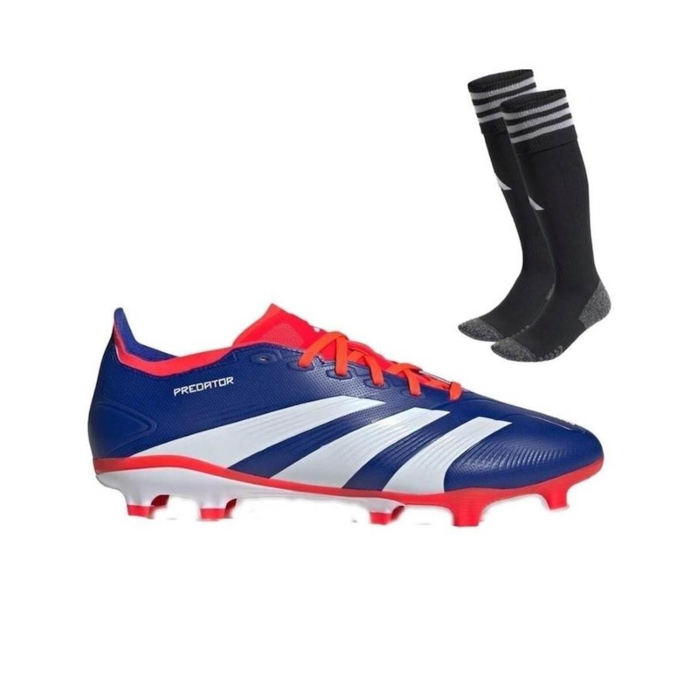 Chuteira de Campo adidas Predator League 24 Low + Meião adidas - Adulto - Foto 1