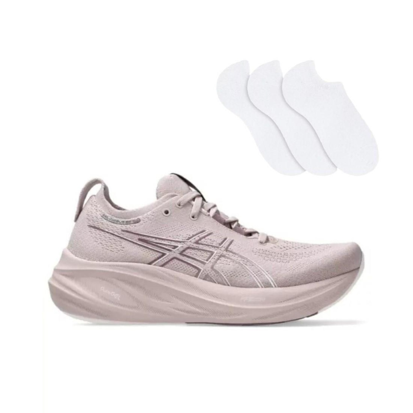 Tênis Asics Gel Nimbus 26 + 3 Pares de Meias - Feminino - Foto 1