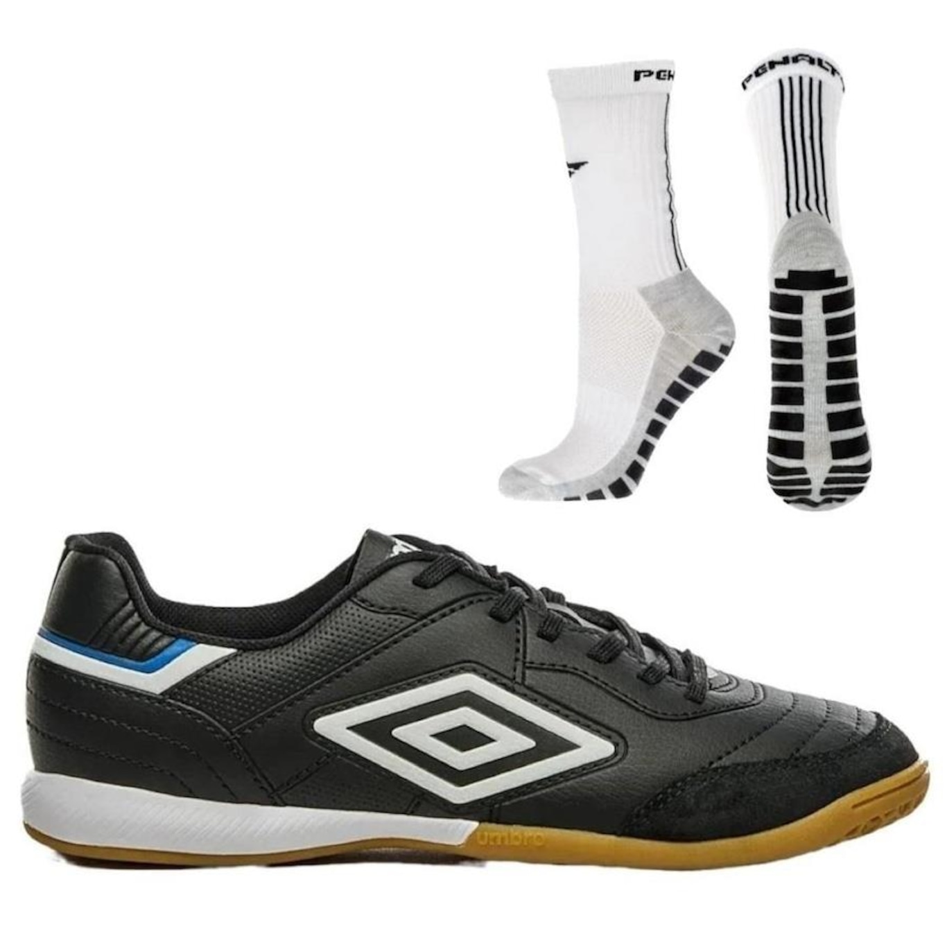 Chuteira Futsal Umbro Speciali Classic + Meia Antiderrapante - Adulto - Foto 1