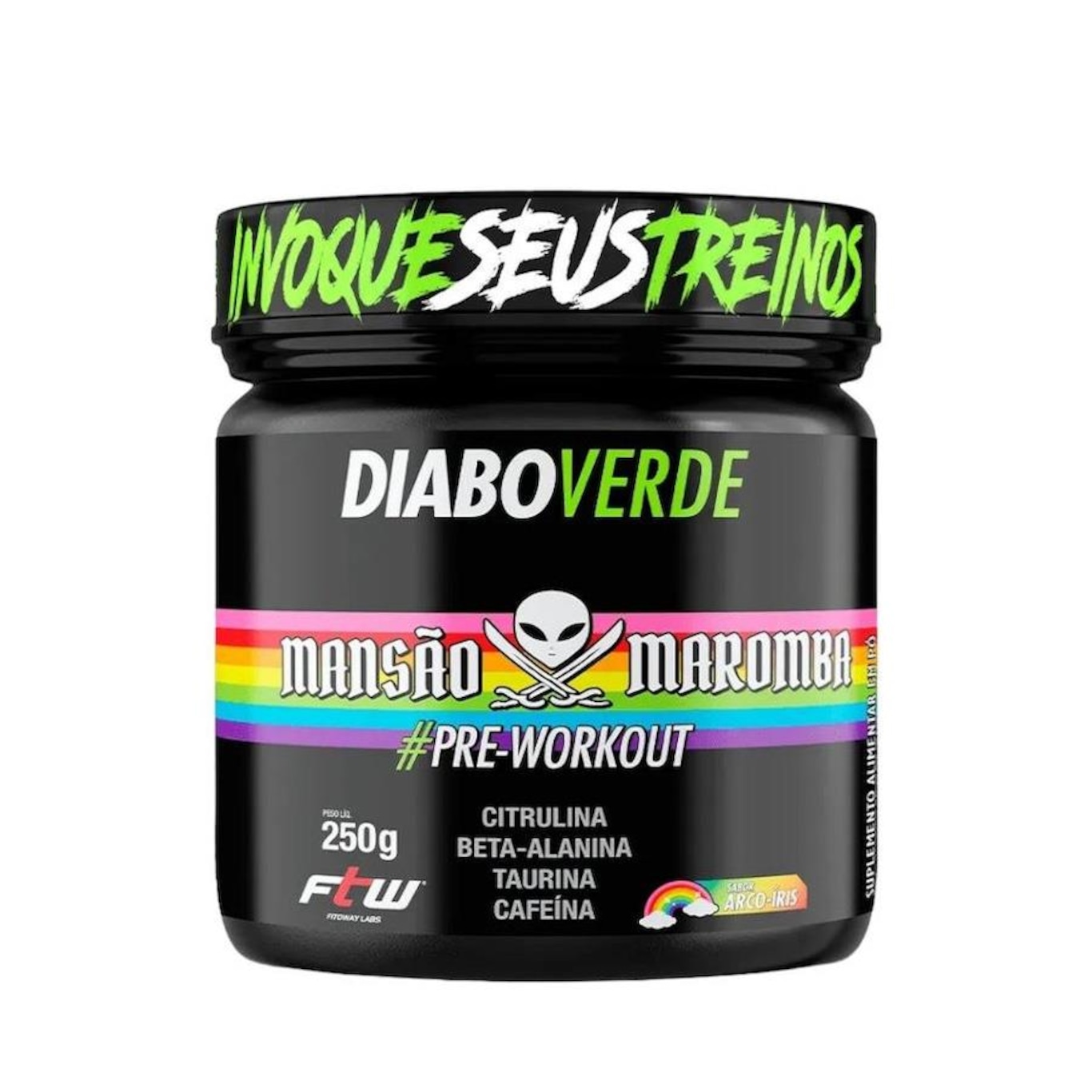 Kit Dila Pack Diabo Verde Sabor Arco Irís 250G Dilabol Black e Coqueteleira - Foto 2