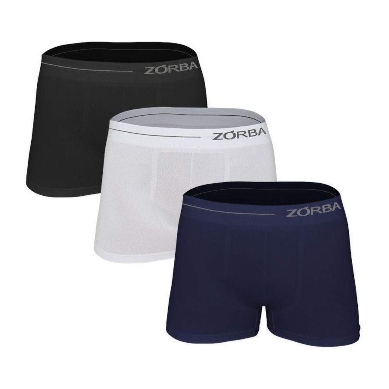 Kit 3 Cuecas Zorba Boxer sem Costura - Adulto - Foto 1