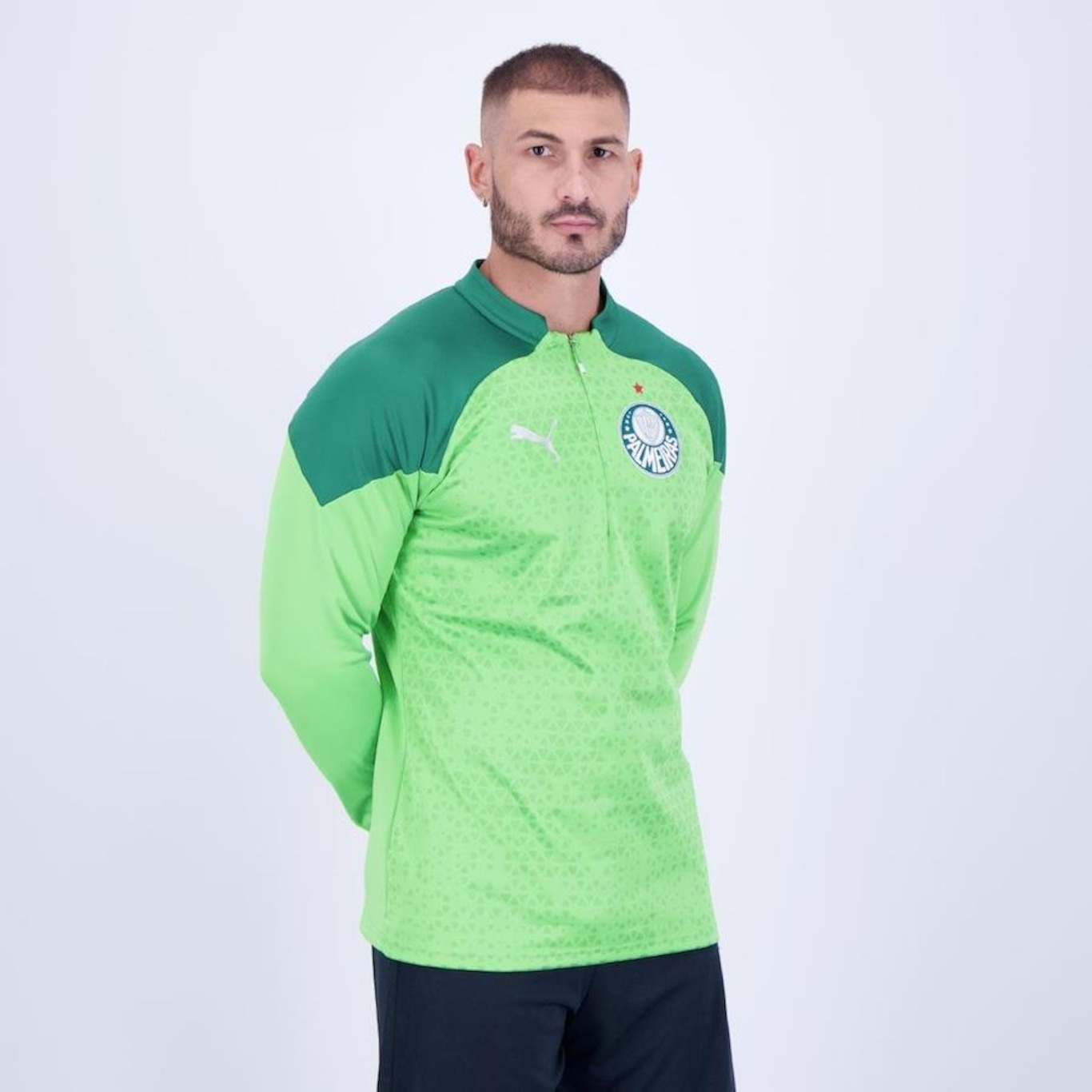 Blusão Térmico do Palmeiras Puma Training Fleece - Masculino - Foto 3