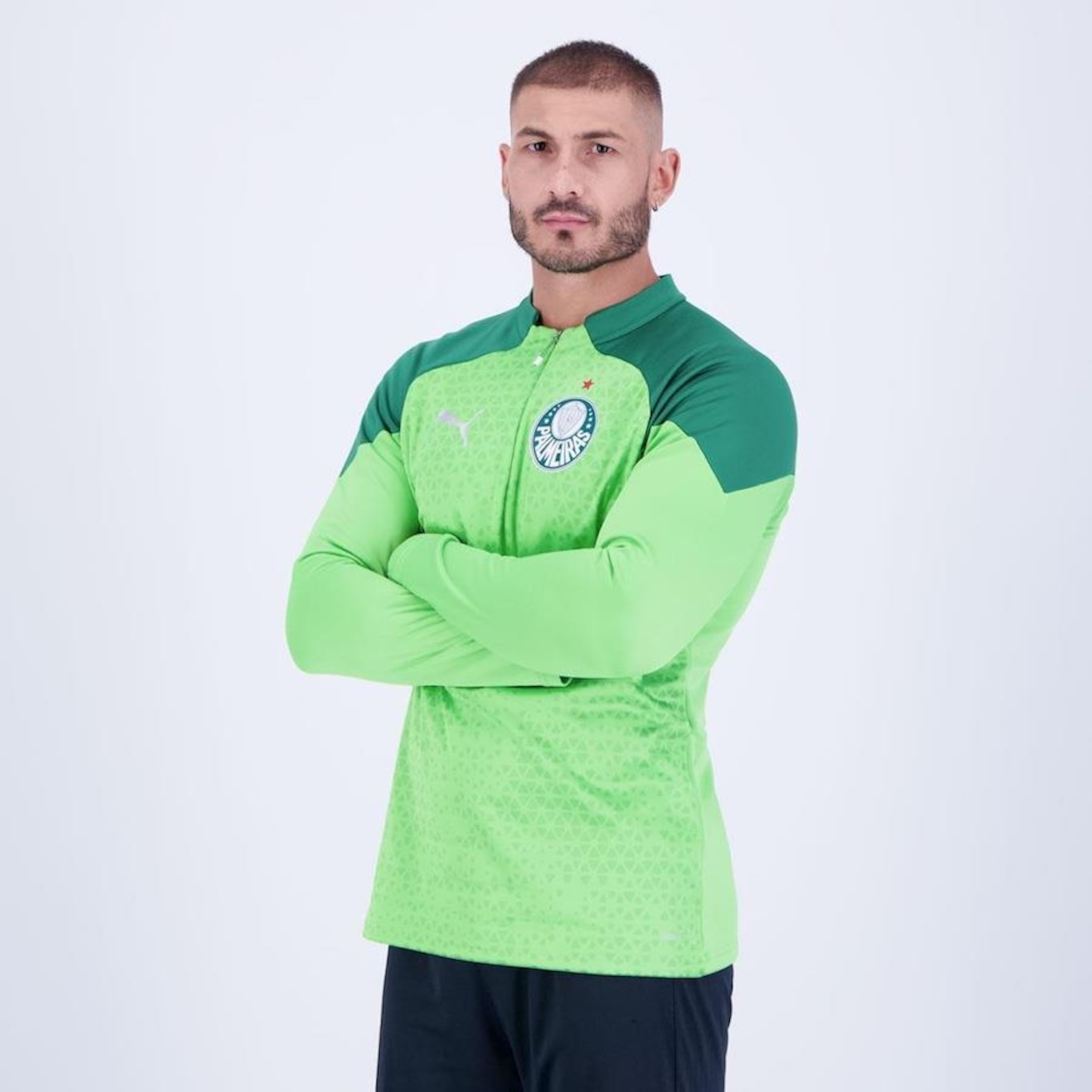 Blusão Térmico do Palmeiras Puma Training Fleece - Masculino - Foto 6