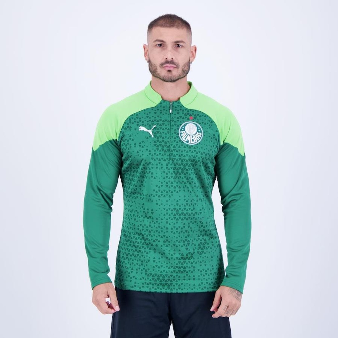 Blusão Térmico do Palmeiras Puma Training Fleece - Masculino - Foto 1