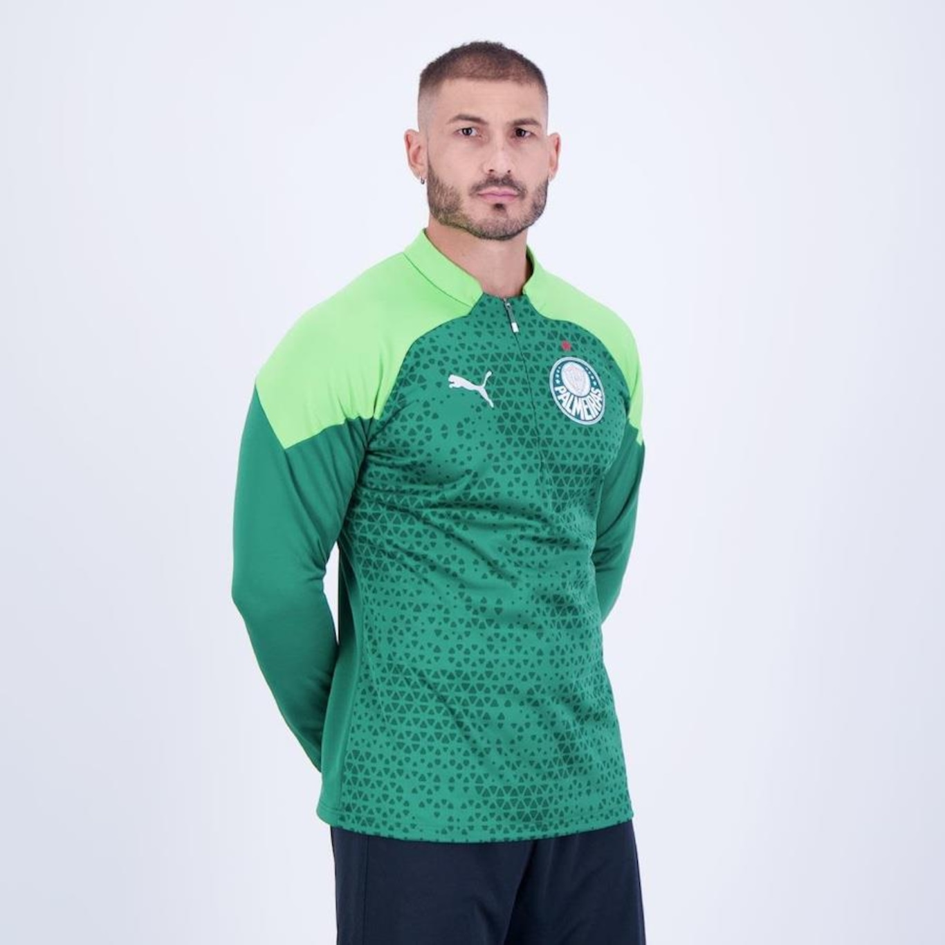 Blusão Térmico do Palmeiras Puma Training Fleece - Masculino - Foto 3