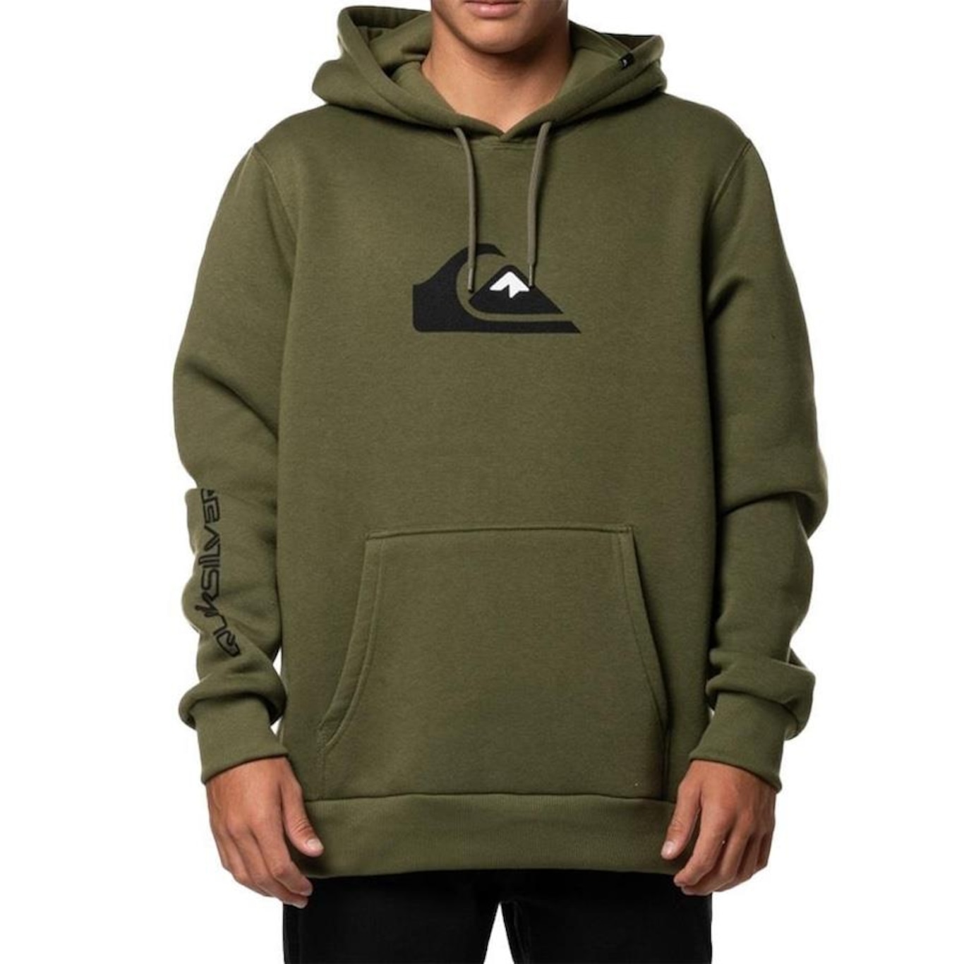 Blusão de Moletom com Capuz Quiksilver Canguru Comp Logo - Masculino - Foto 1