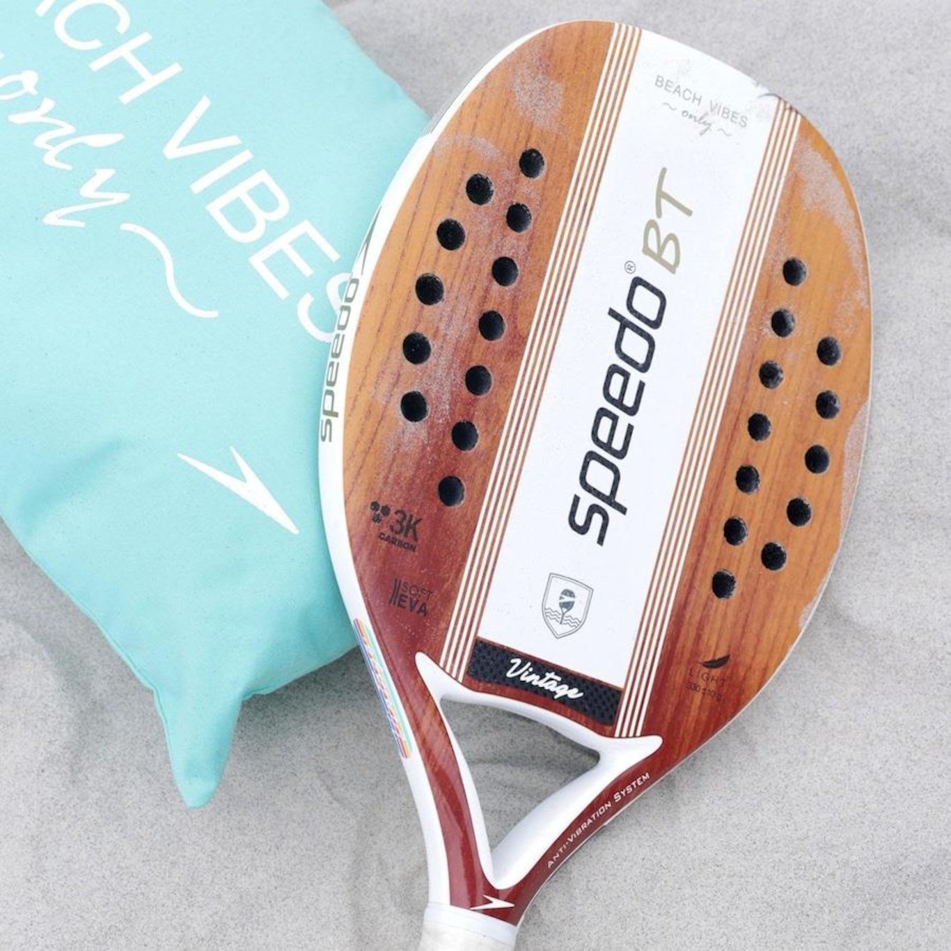 Raquete de Beach Tennis 3K Vintage + Beach Bag Speedo Wood - Foto 4