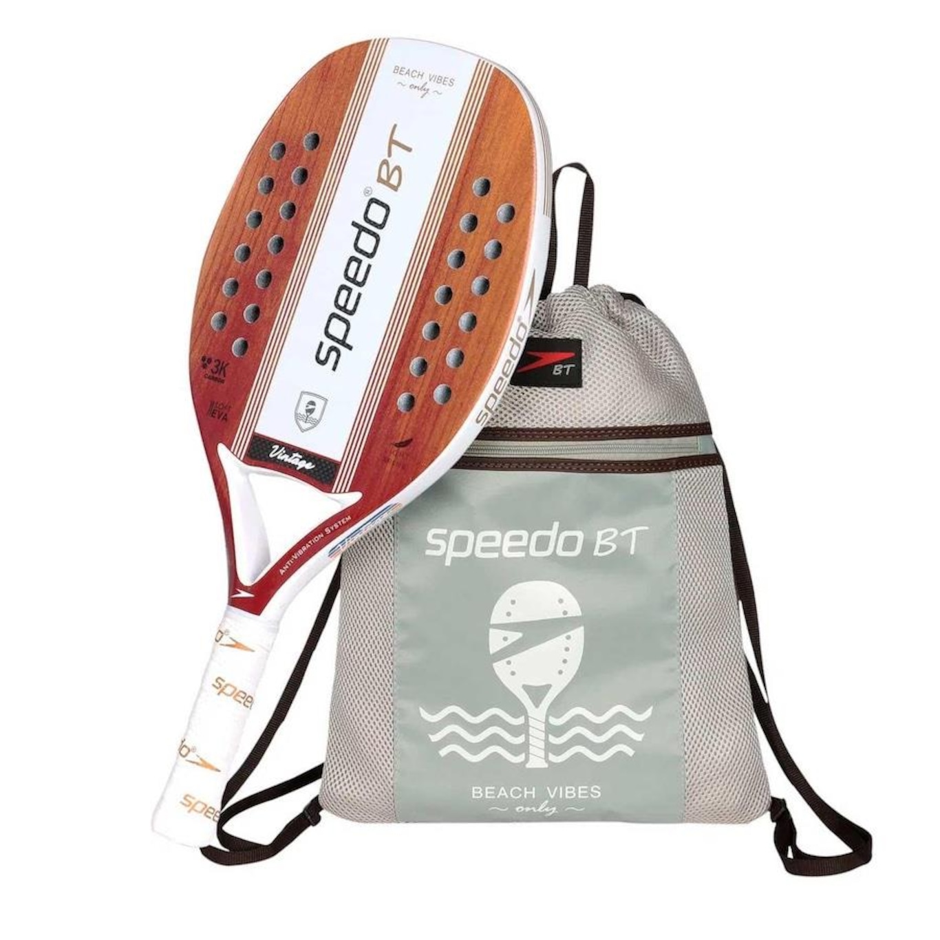 Raquete de Beach Tennis 3K Vintage + Beach Bag Speedo Wood - Foto 5