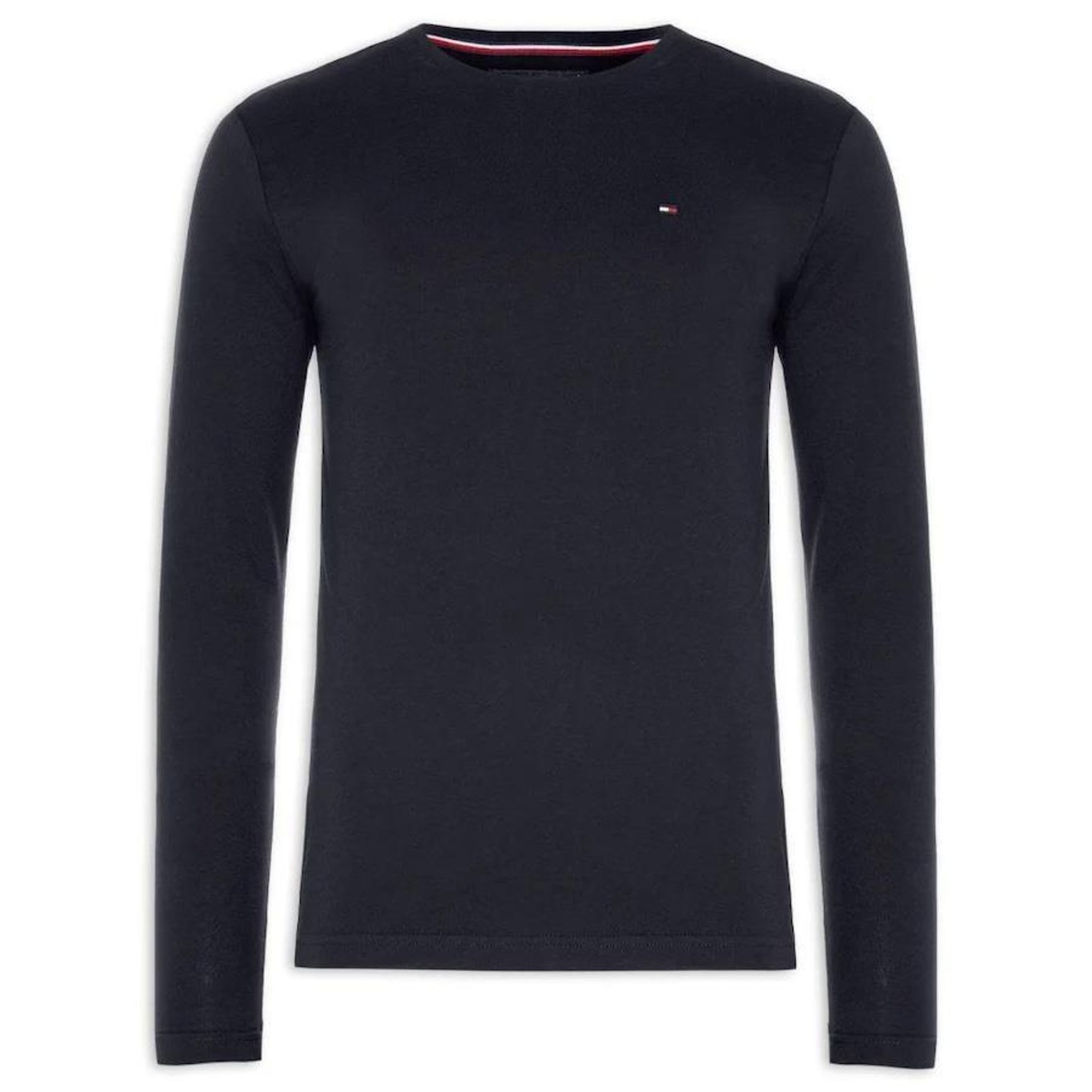 Camiseta Tommy Hilfiger Manga Longa Stretch Slim Fit Long Sleeve Tee - Masculina - Foto 1