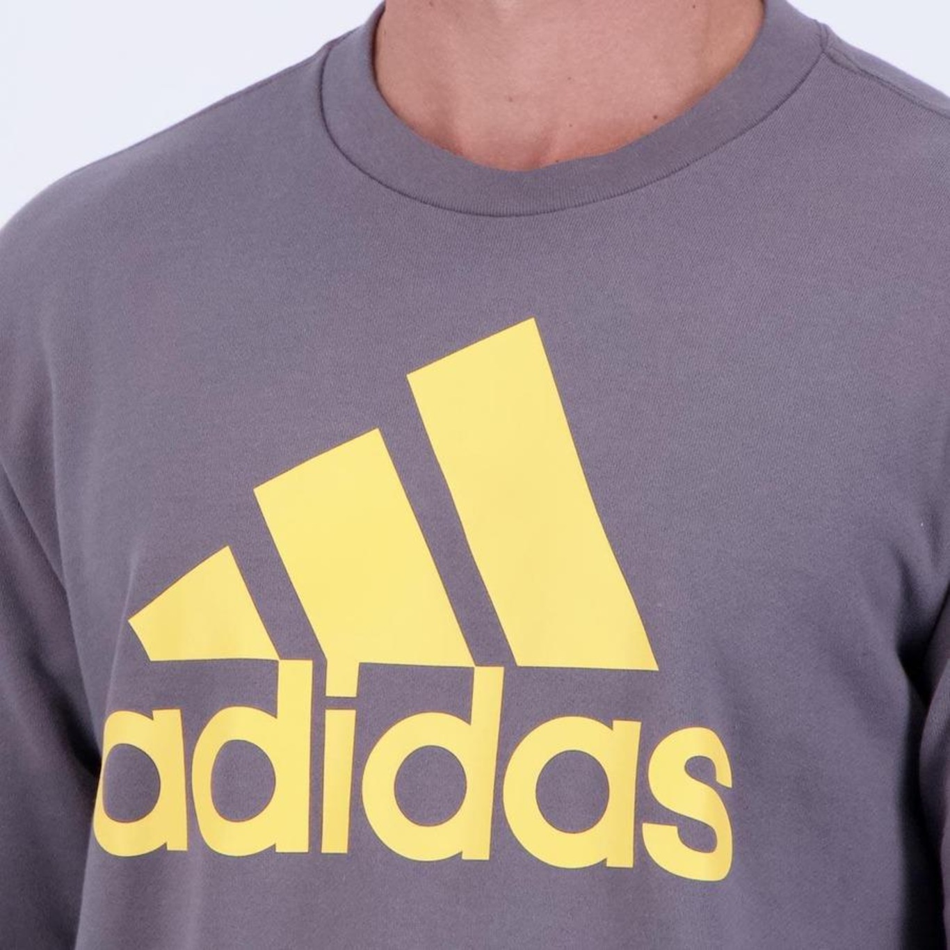 Blusão de Moletom sem Capuz adidas Big Logo - Masculino - Foto 5