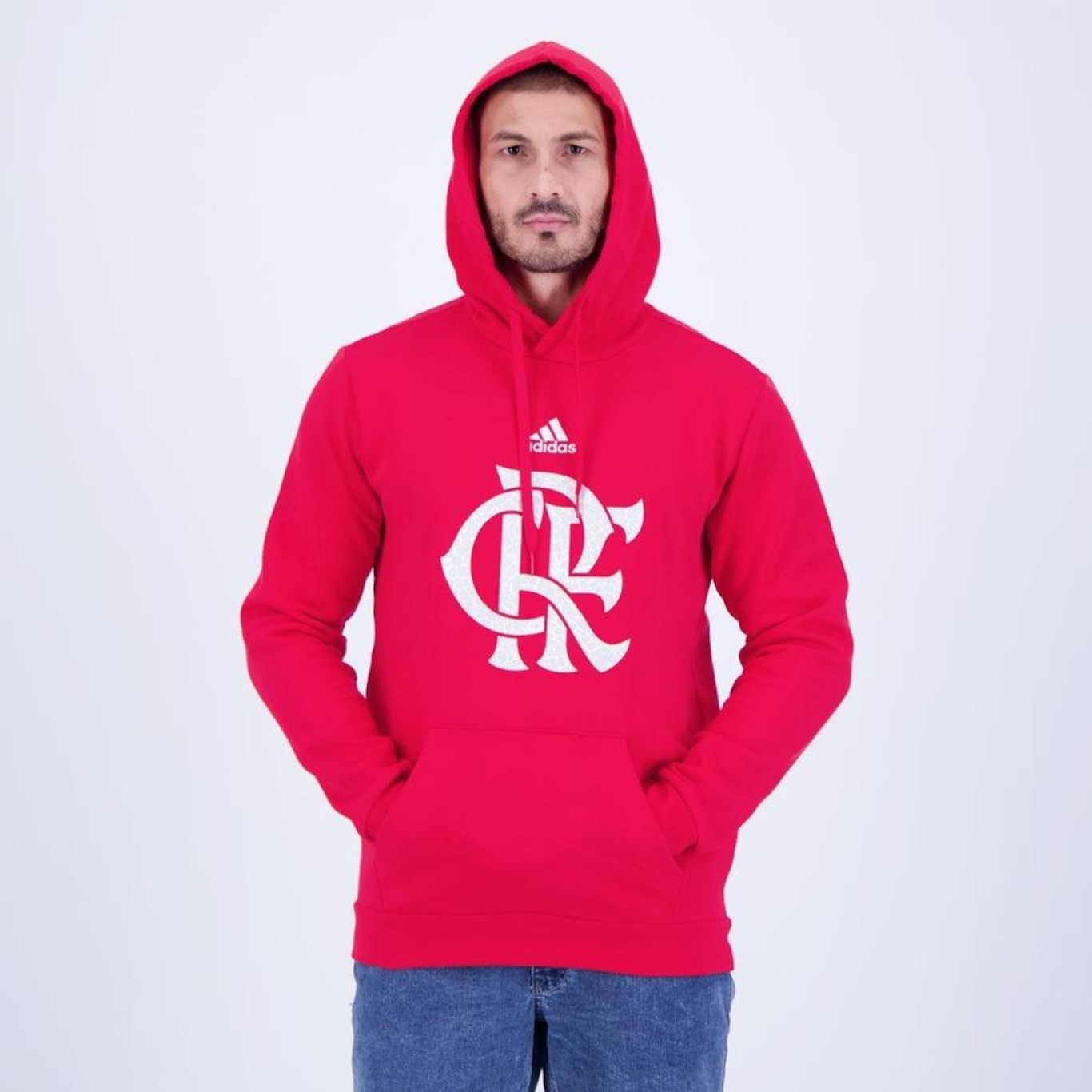 Blusão de Moletom com Capuz adidas Flamengo Dna - Masculino - Foto 4