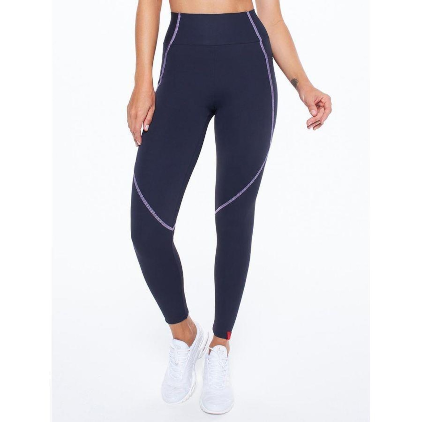 Calça Legging Bodyforsure Lisa com Recortes Step - Feminina - Foto 2