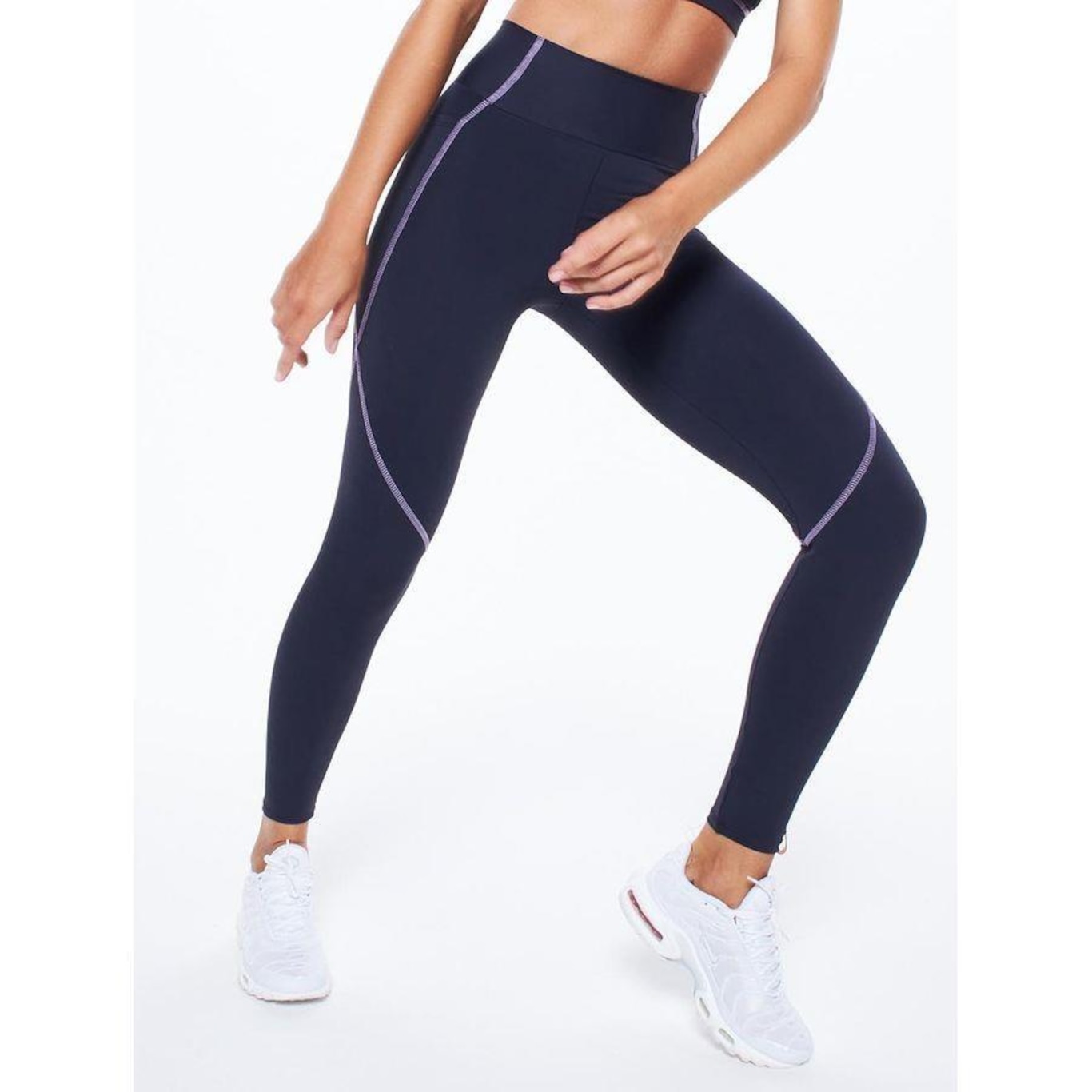 Calça Legging Bodyforsure Lisa com Recortes Step - Feminina - Foto 4