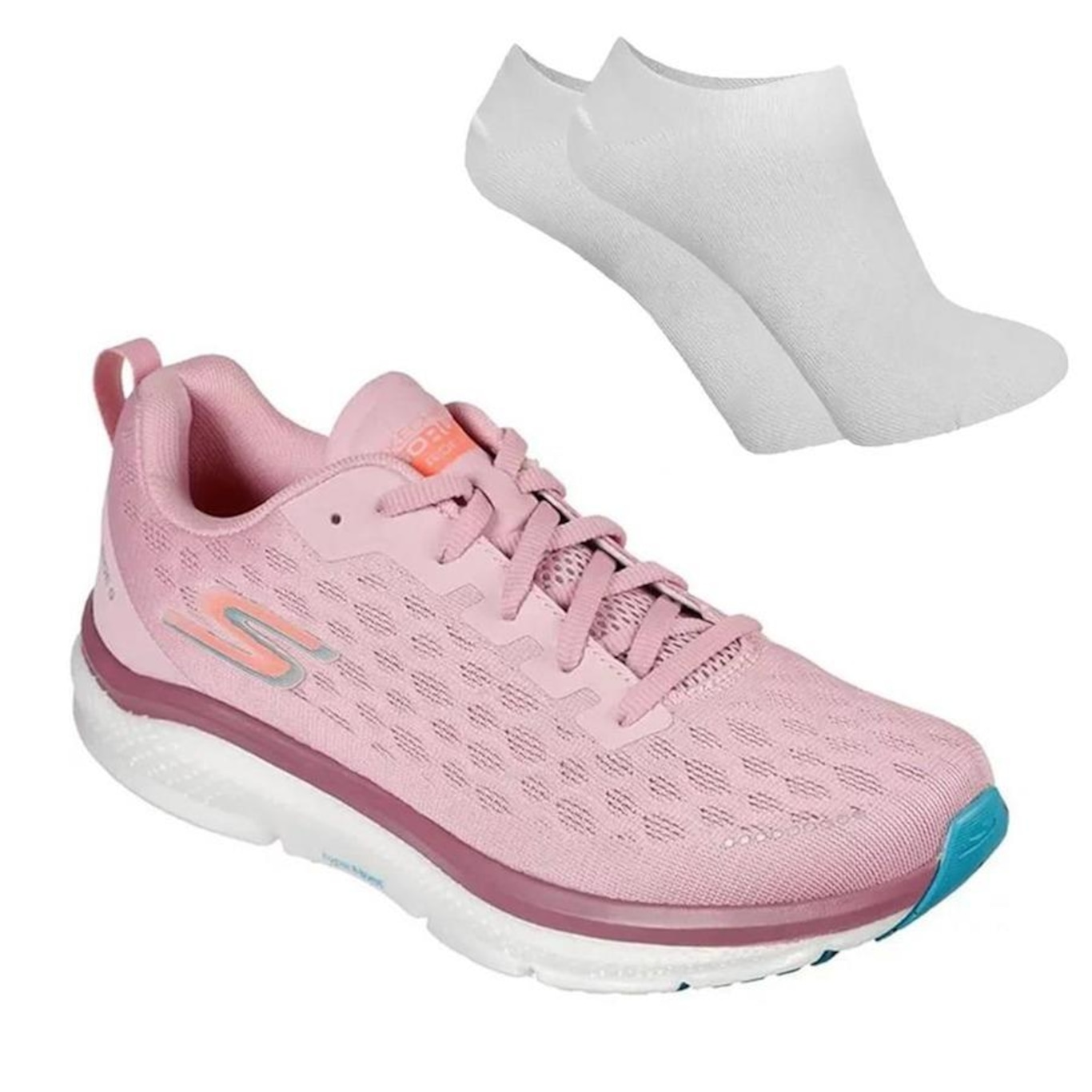 Kit Tênis Skechers Go Run Ride 9 + Par de Meias - Feminino - Foto 1