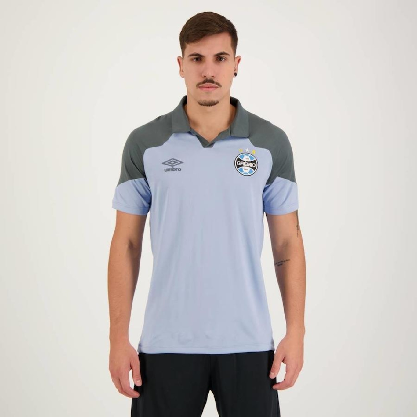 Camisa Polo do Grêmio 2023 Umbro Viagem - Masculina - Foto 1