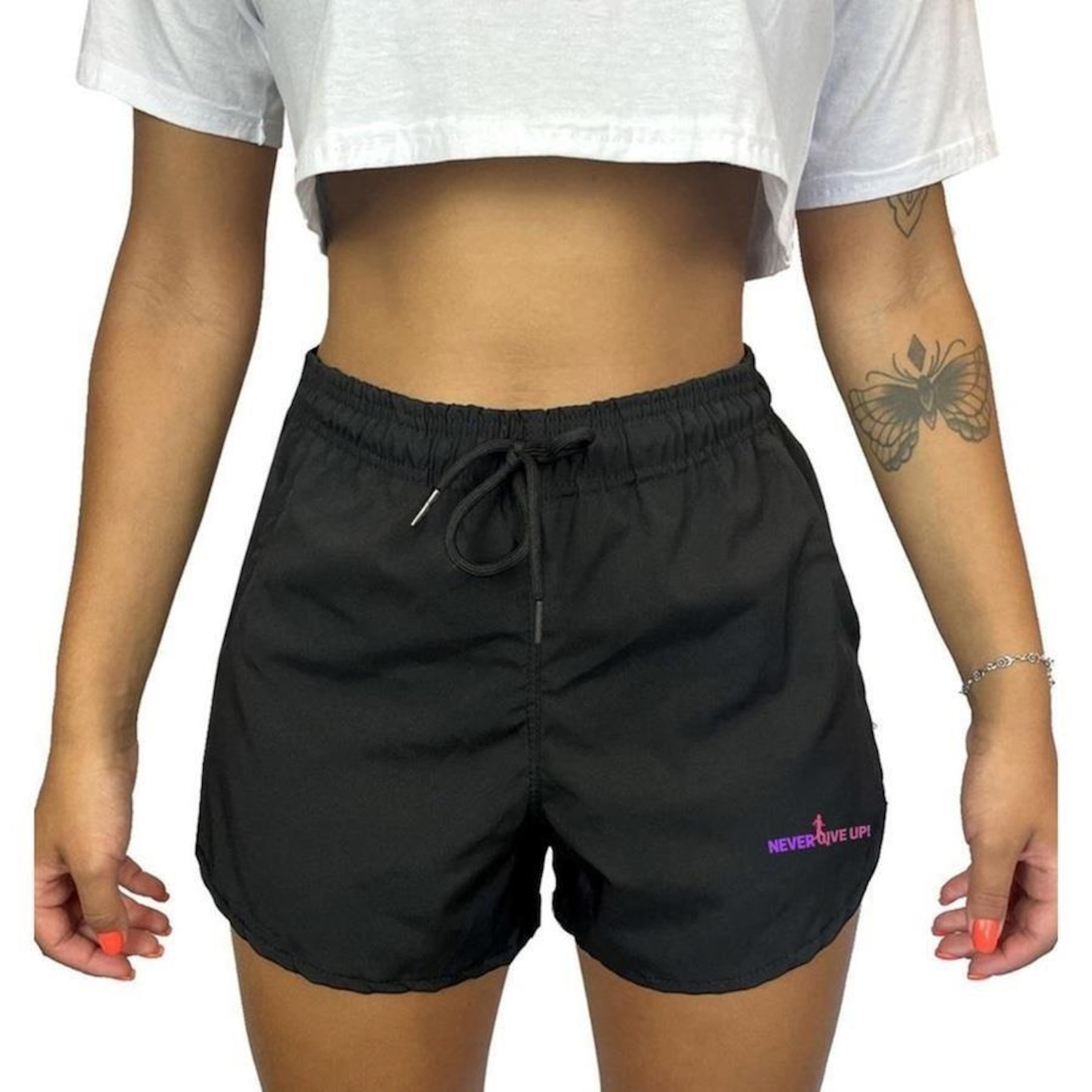 Bermuda Shorts Feminino Corrida Elastano Premium Wss Never Give Up! - Foto 1