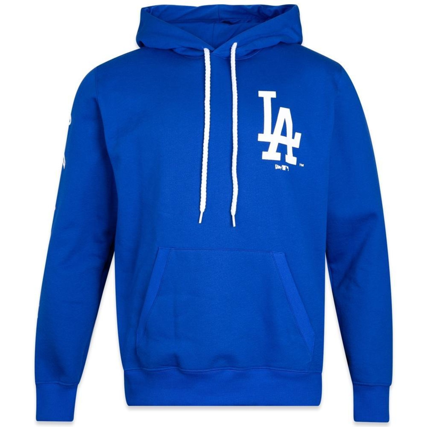 Blusão de Moletom com Capuz New Era Canguru Fechado Los Angeles Dodgers Core mlb - Masculino - Foto 1