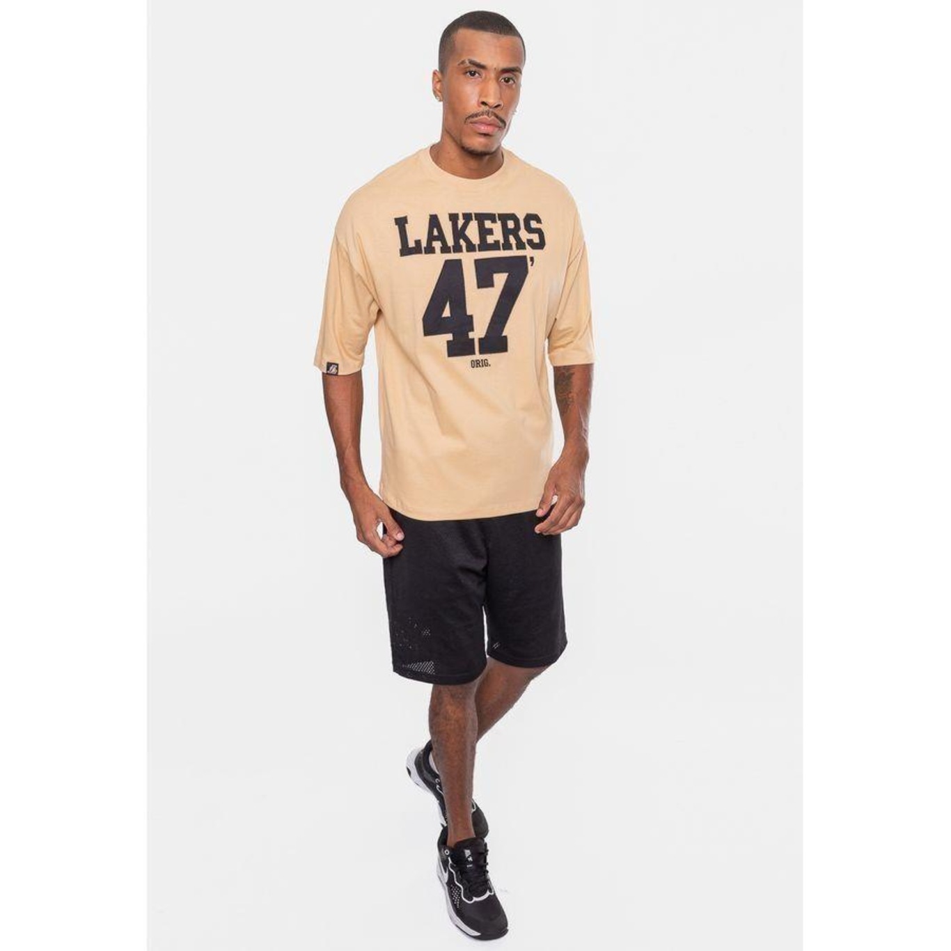 Camiseta Nba Number Twill Los Ageles Lakers - Masculina - Foto 1