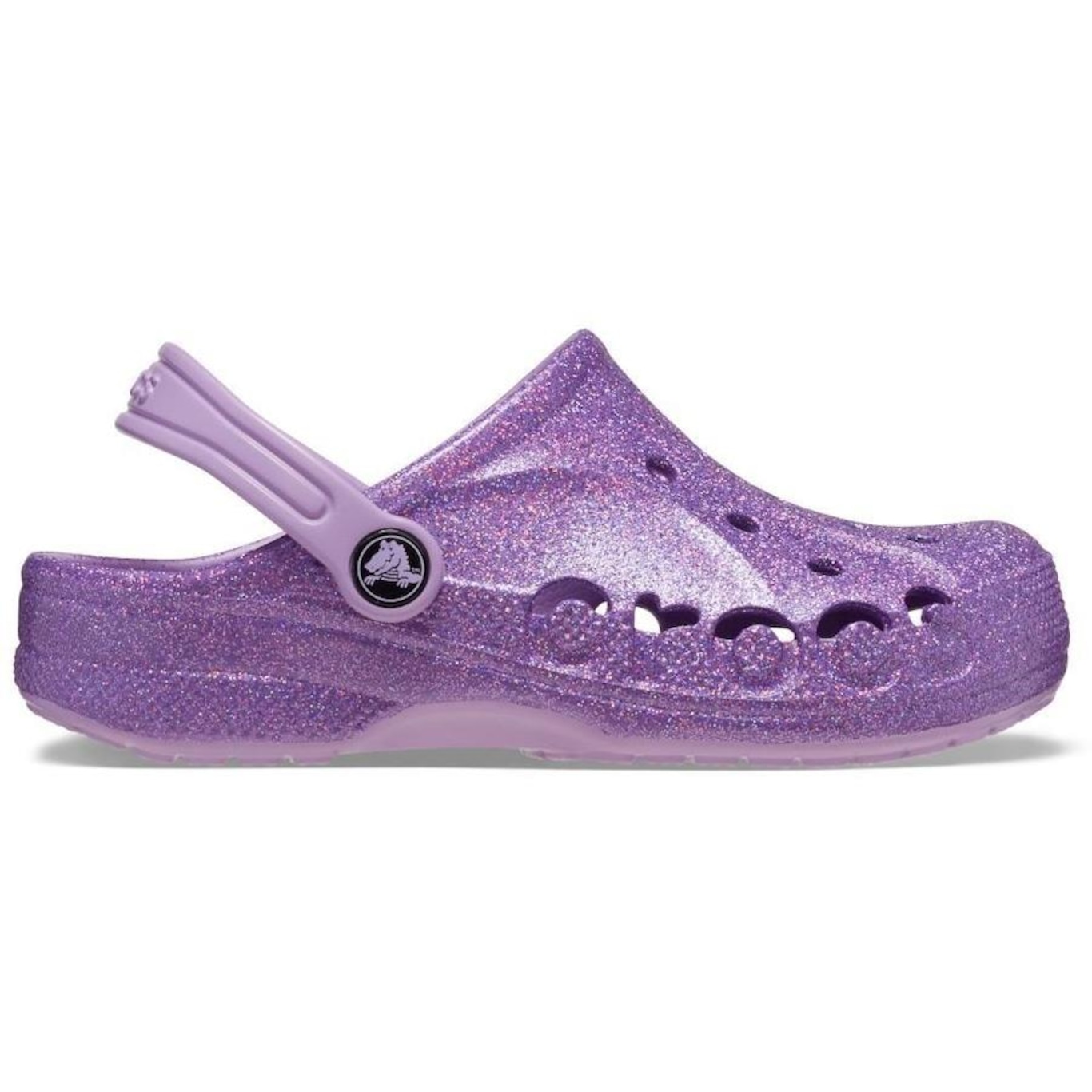 Sandália Crocs Baya Glitter Clog K Orchid - Infantil - Foto 1