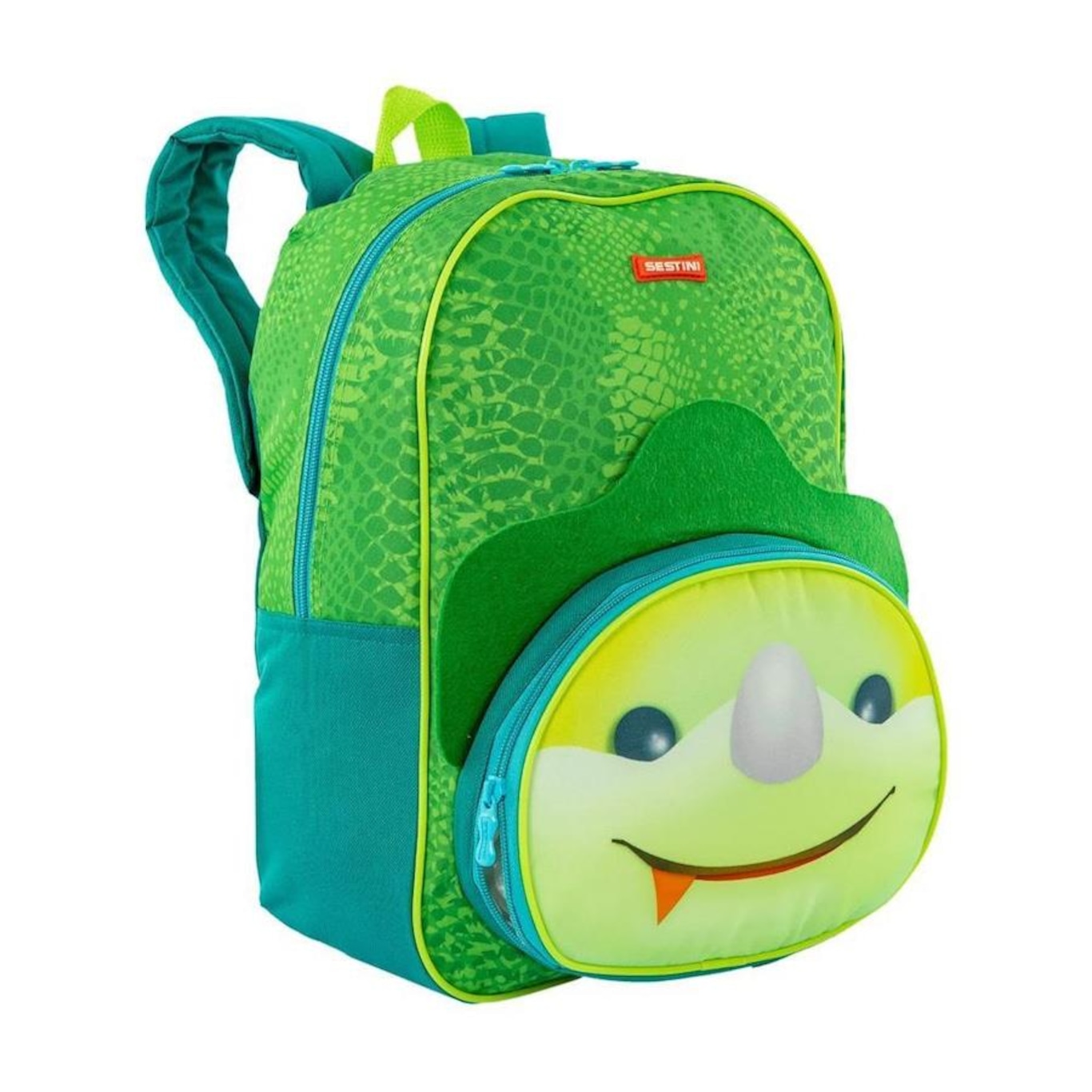 Mochila Sestini Escolar Kids Dino 3 Média Verde - Foto 2