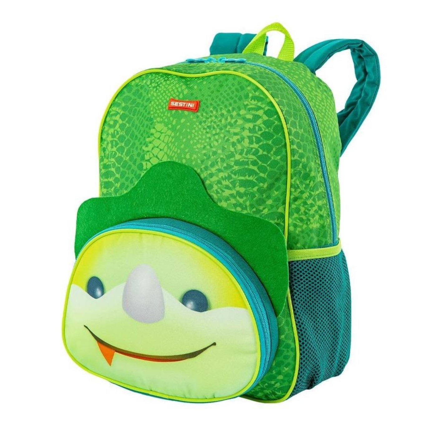 Mochila Sestini Escolar Kids Dino 3 Média Verde - Foto 3