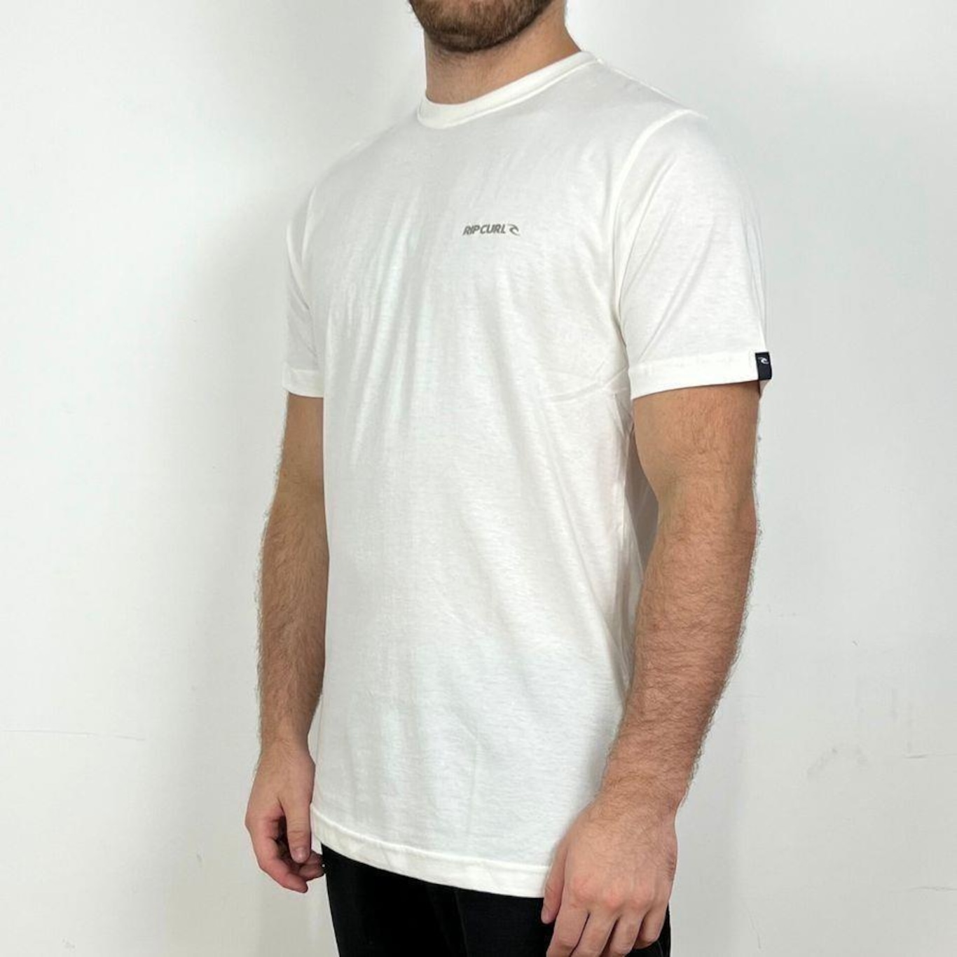 Camiseta Rip Curl Brand Logo Bone - Masculina - Foto 3