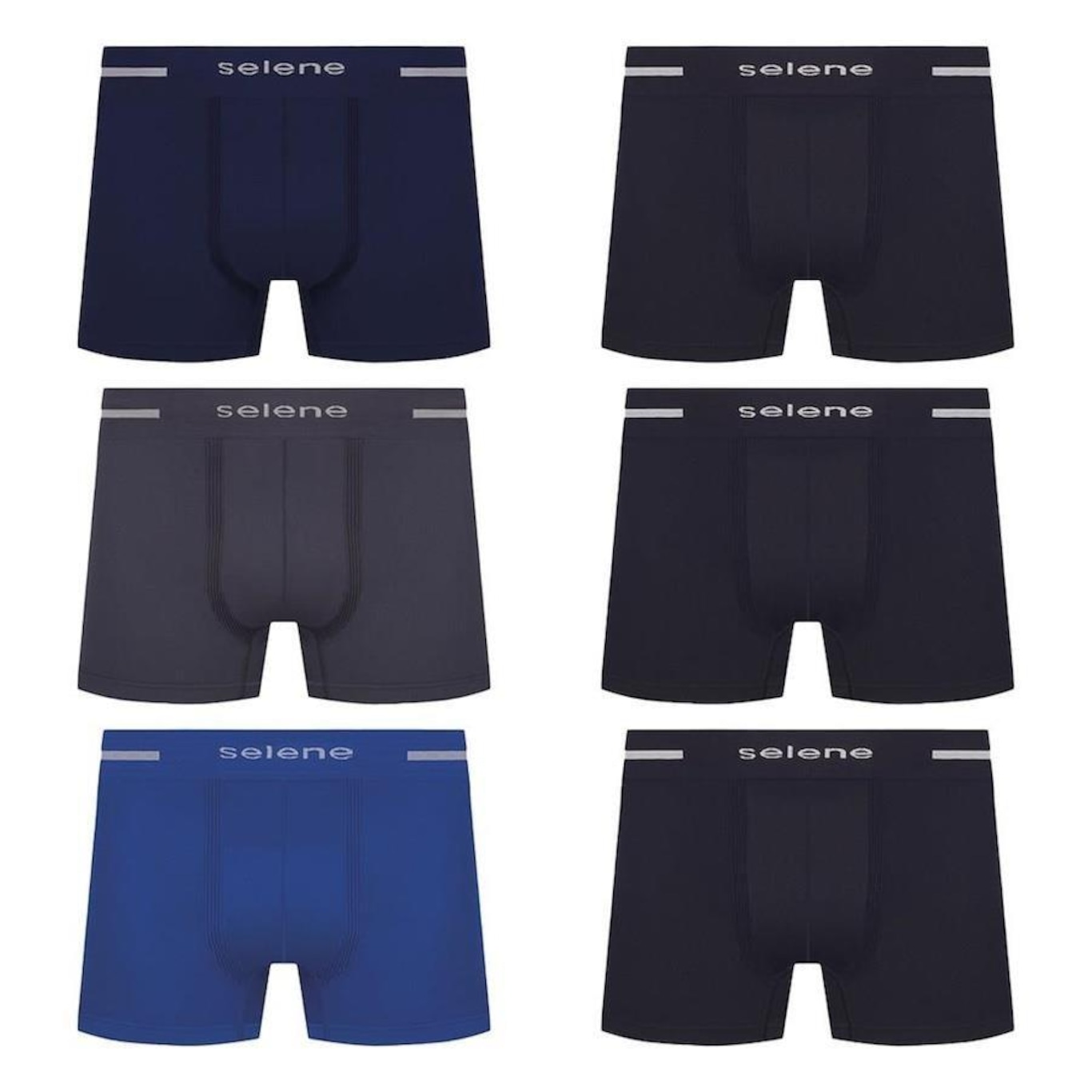 Kit Cueca Selene Boxer sem Costura - 6 Unidades - Masculino - Foto 1