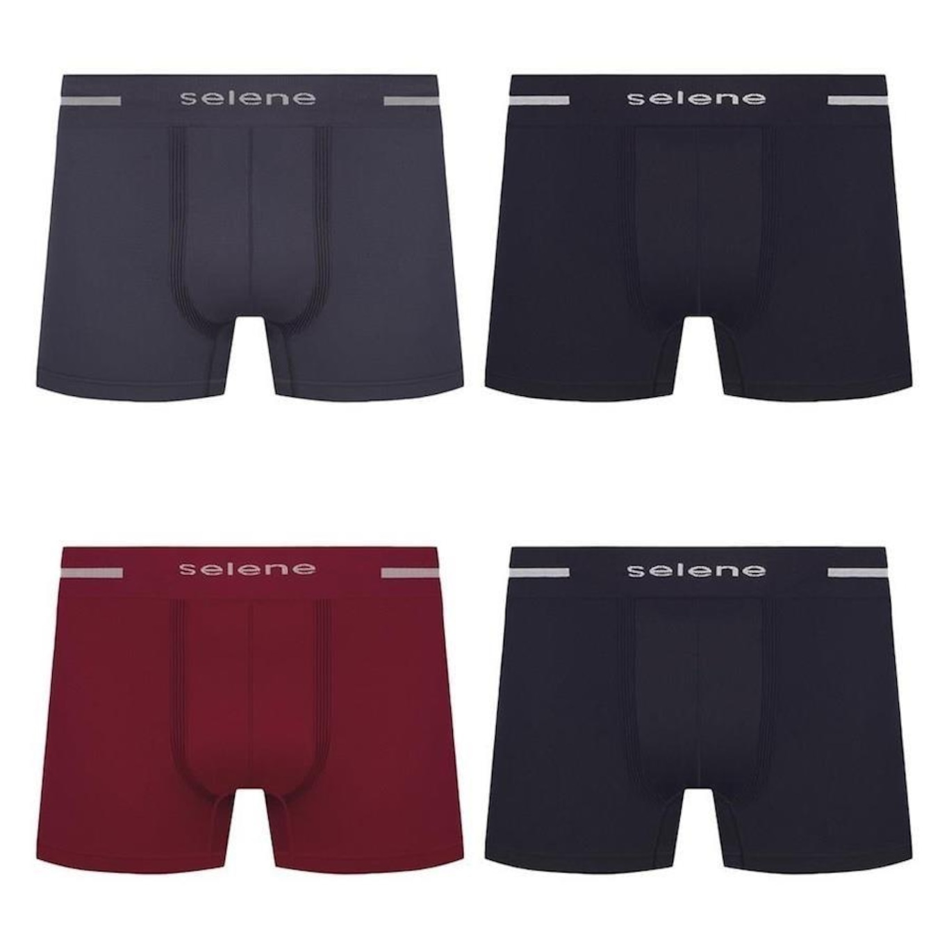 Kit Cueca Selene Boxer sem Costura - 4 Unidades - Masculino - Foto 1