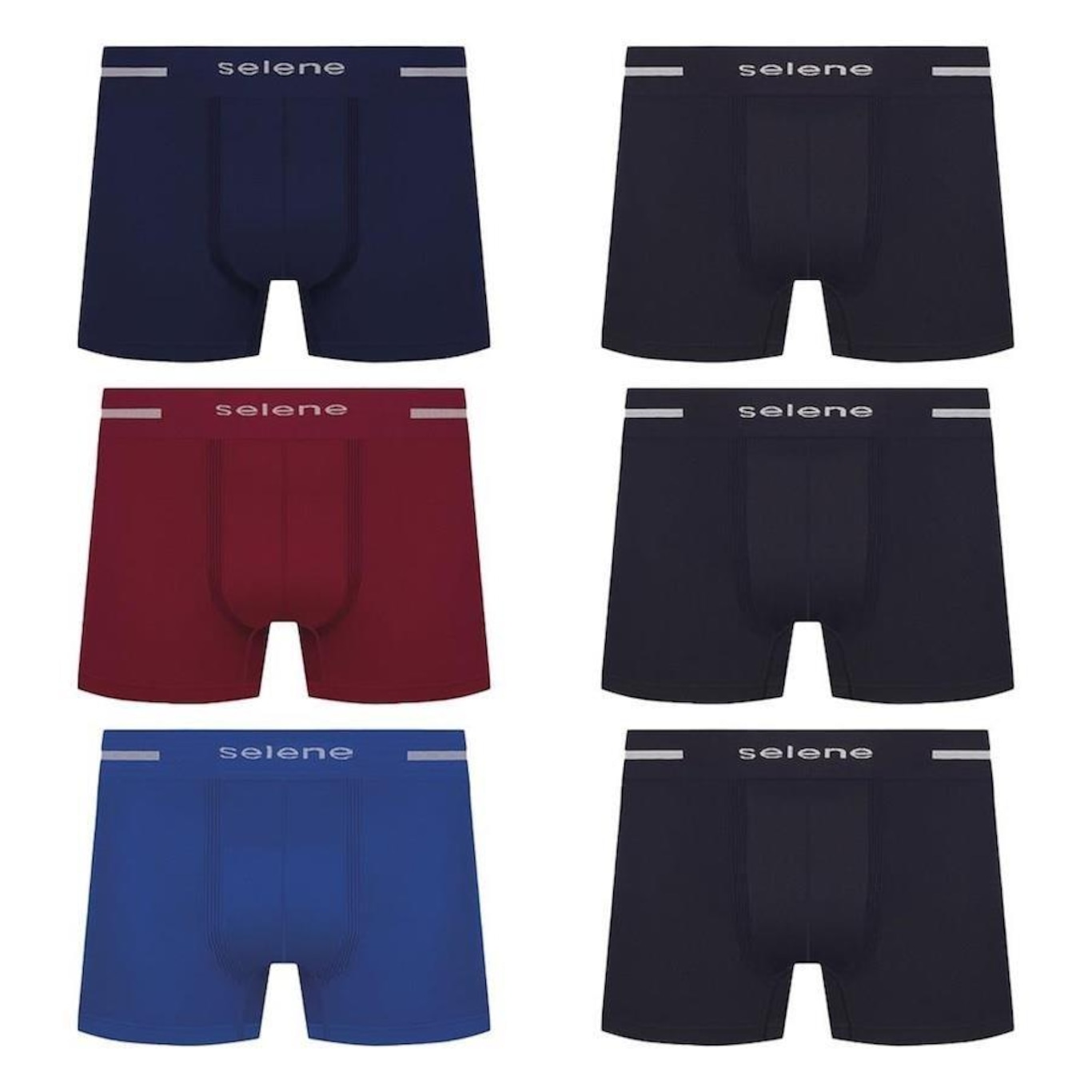 Kit Cueca Selene Boxer sem Costura - 6 Unidades - Masculino - Foto 1